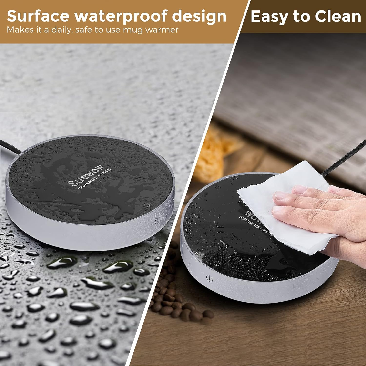 Coffee Mug Warmer and Smart Cup Warmer,Mug Warmer for Desk,Electric Beverage Warmer with 3 Temperature Settings with Auto On/Off, Auto Power-Off Protection Obtained RCM Certification(Silvery) image number 2