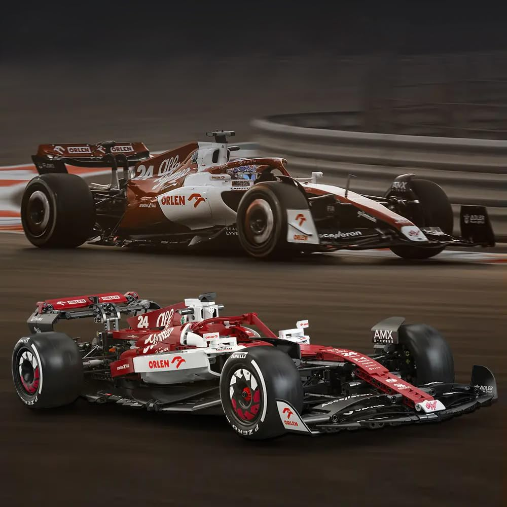 Cada Alfa Romeo Formula 1 C64005W, MOC Technical Car Building Blocks Kit Simulating V6 Engine, F1 Super Car for Adults and Teens (1868 Pieces) image number 5