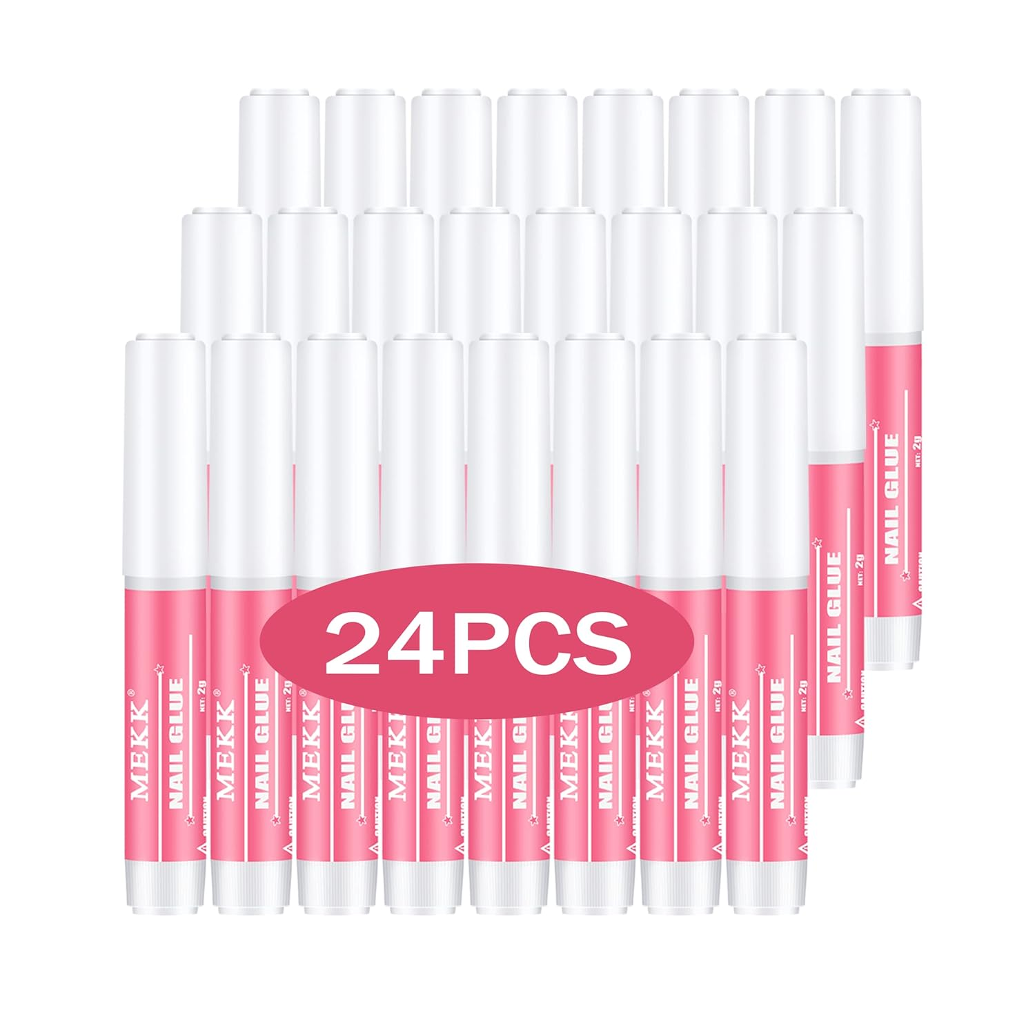 MEKK Nail Glue,Super Strong & Long-Lasting Nail Glue for Acrylic Nails,Press Ons & Nails Tips,Professional Adhesive for Nail Art Supplies,0.07Oz/Pcs (12PCS)