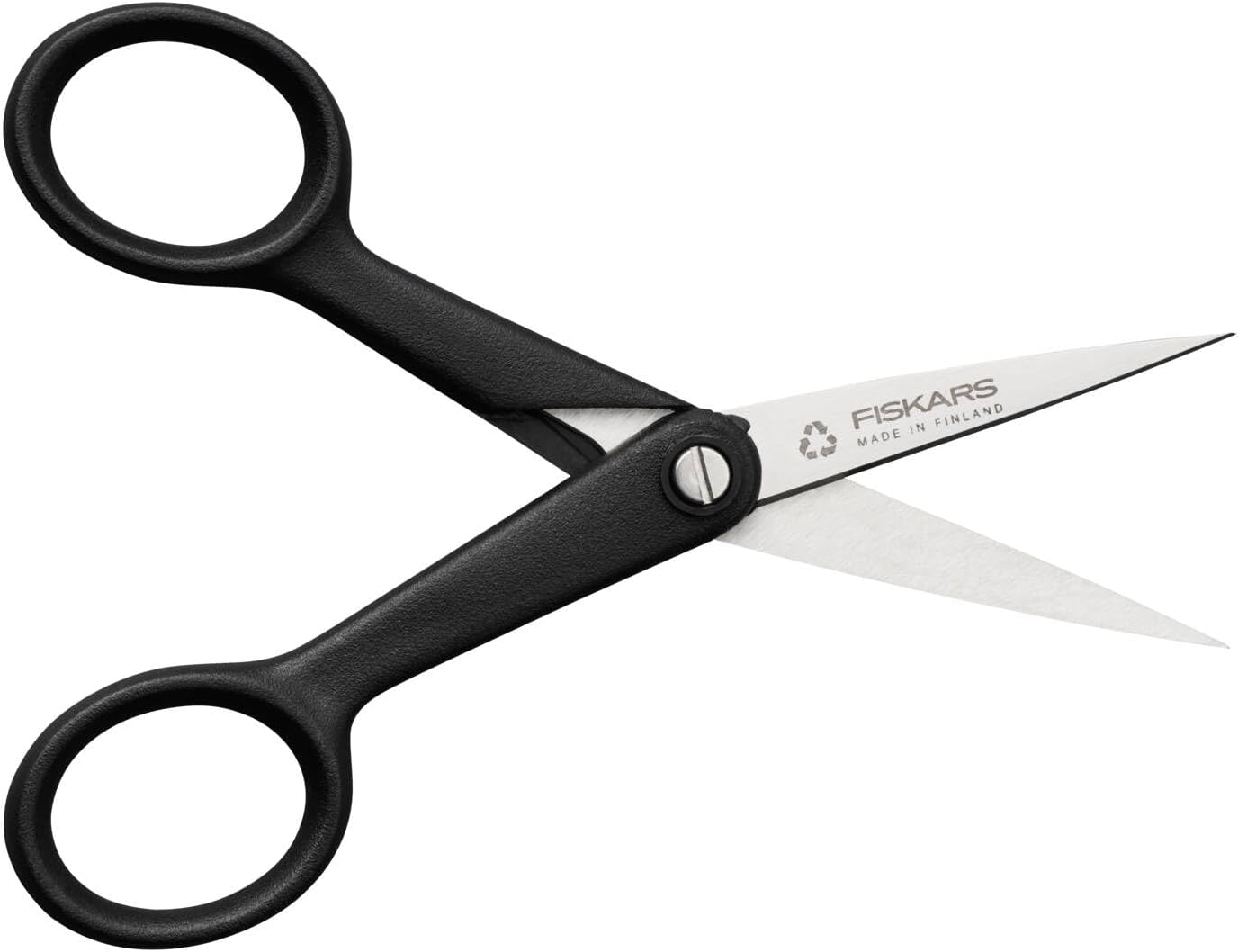 Fiskars Renew 1074541 Handicraft Scissors, Length: 12.4 Cm, Recycled Stainless Steel/Recycled Plastic, Functional Shape, Black image number 5