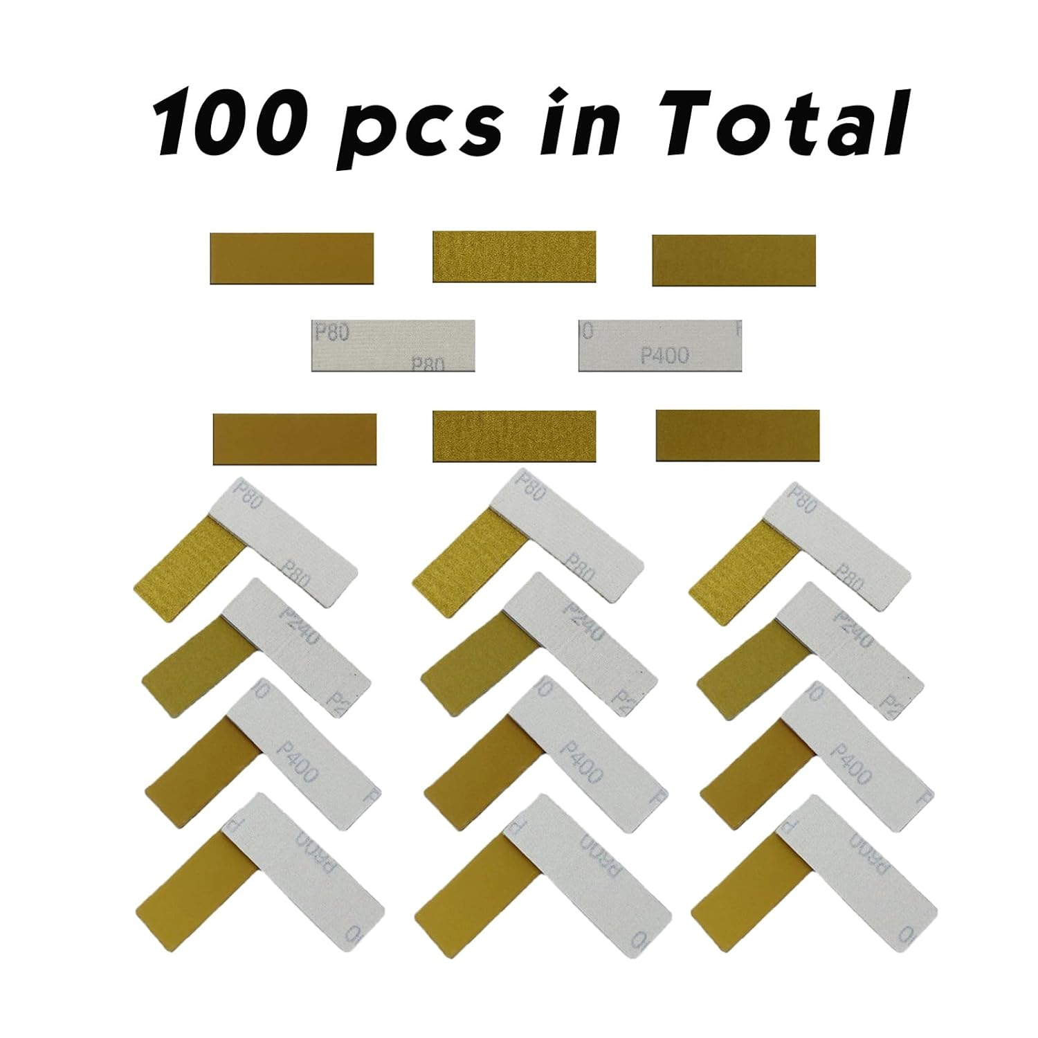 Shgarden Micro Sander Kit 100Pcs Detail Sander Refills Micro Finishing Sander Paper Micro Zip Finger Sander Hand Sanding Block for Small Projects Dry Hook & Loop Alumina for Polishing SH0015 image number 6