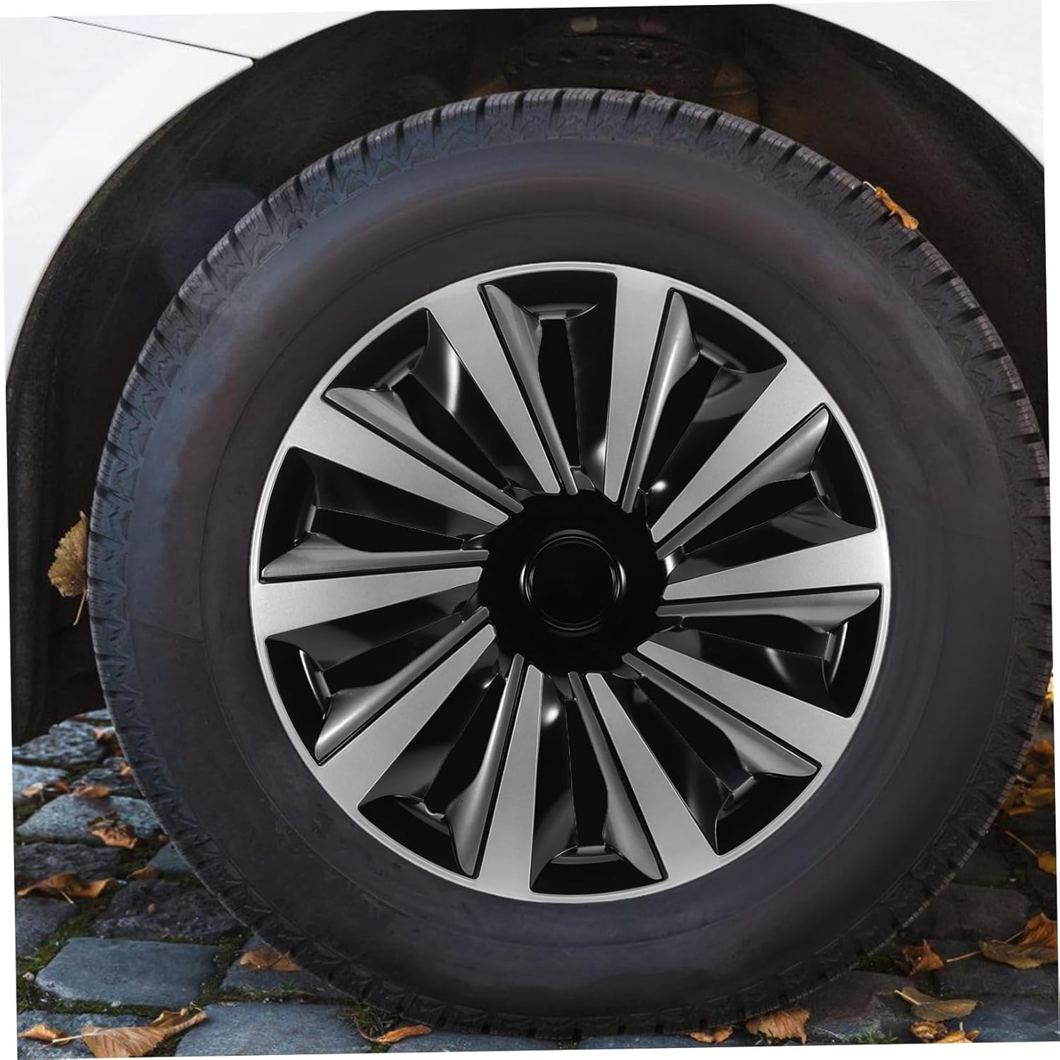 CIYODO Wheel Center Hub Covers Silver Grey Stylish Car Wheel Hubcap Protector and Easy Installation Enhances Vehicle Aesthetics and Durability image number 5