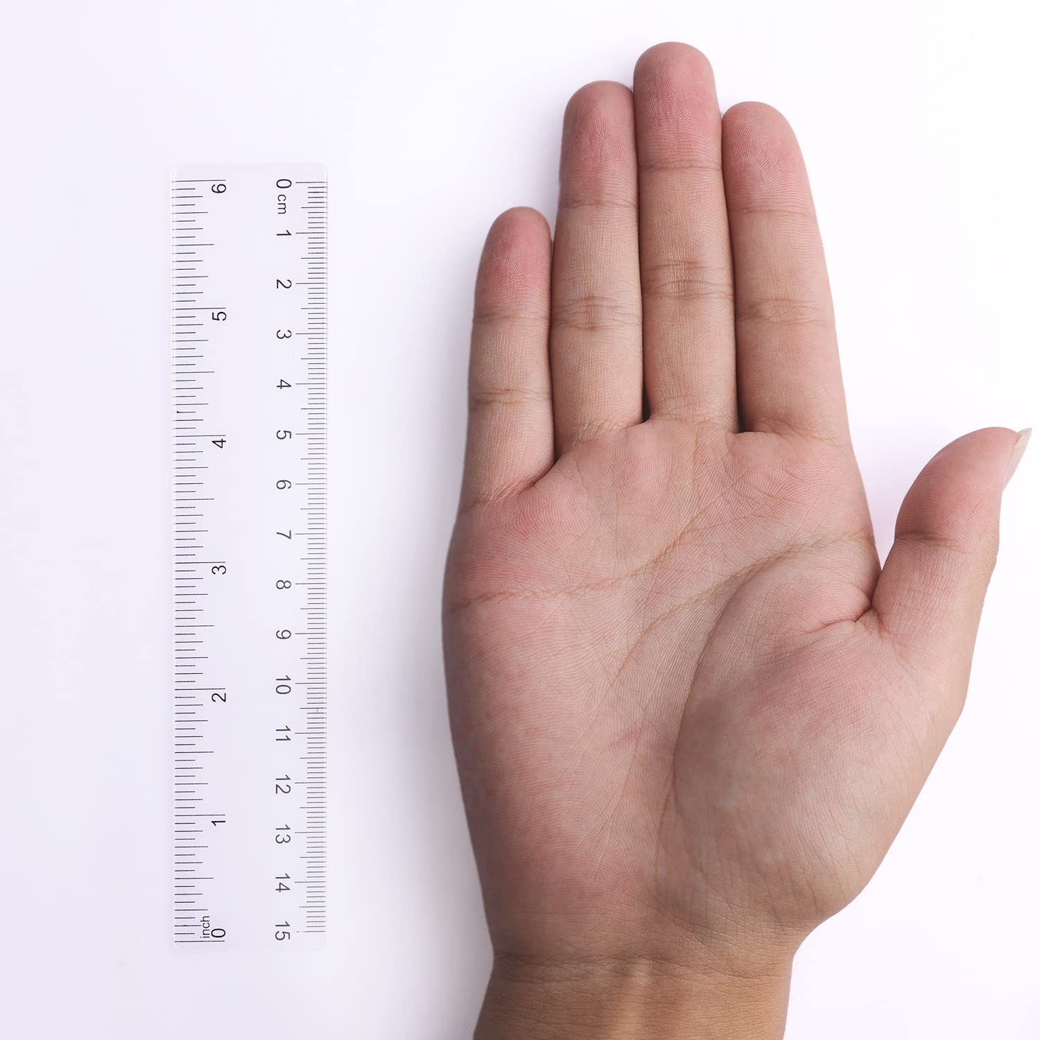 AIEX 40Pcs 6Inch Inch Ruler, Small Transparent Ruler Plastic Mini Rulers Bulk with Inches Centimeters for Kids Students Schools Office Supplies (Transparent) image number 3