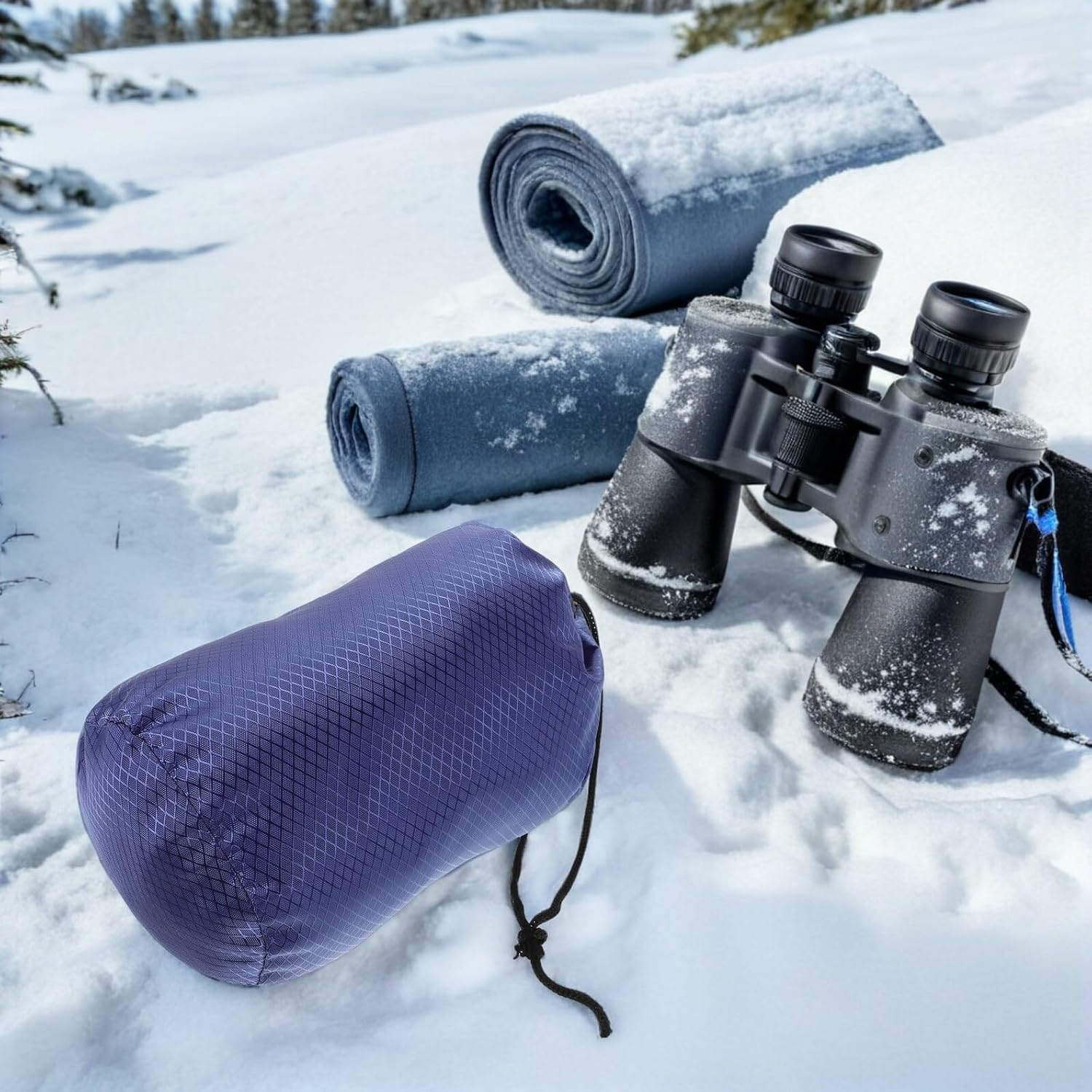 YARNOW 2Pcs Drawstring Storage Bags for Travel Camping Compression Stuff Sack for down Jackets Lightweight Packing Organizer with Stylish Pattern and Reusable Design image number 4