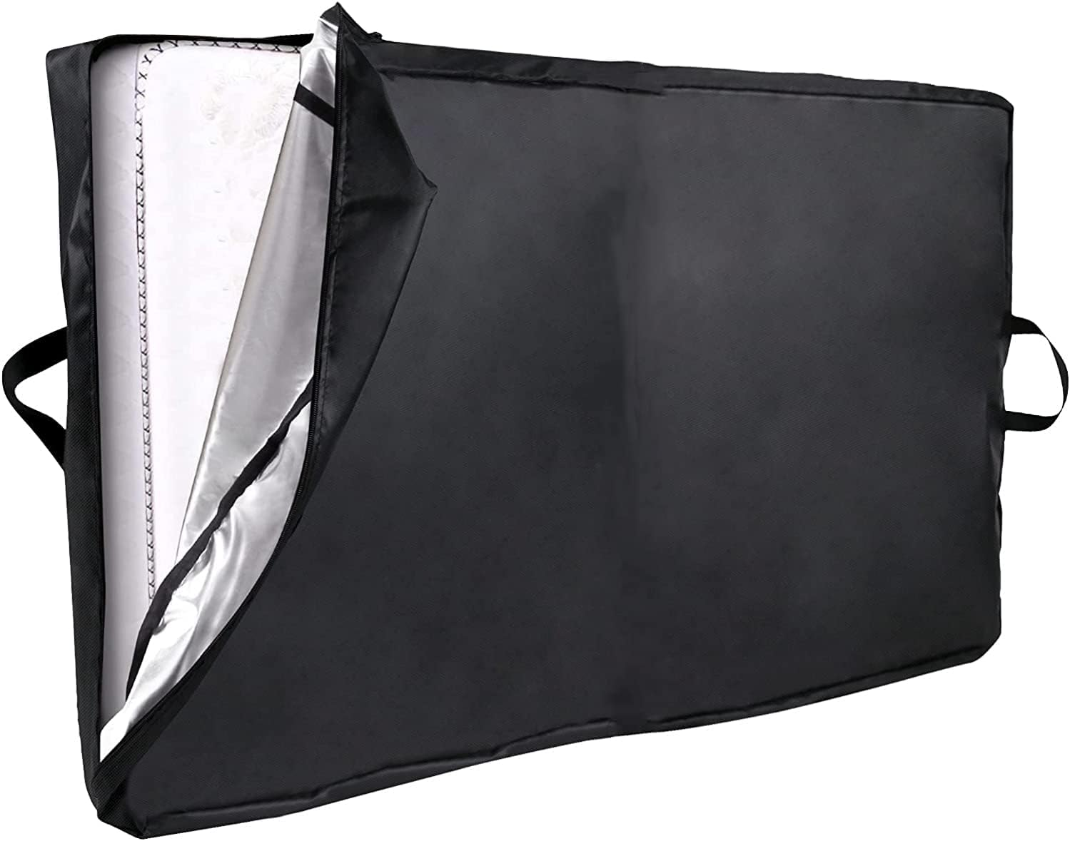 Twin Size Mattress Bags for Moving and Storage,Waterproof Dust-Proof Mattress Storage Bag with 4 Handles and Zipper,Reusable Mattress Cover for Outdoor Mattress Protector,Black image number 4