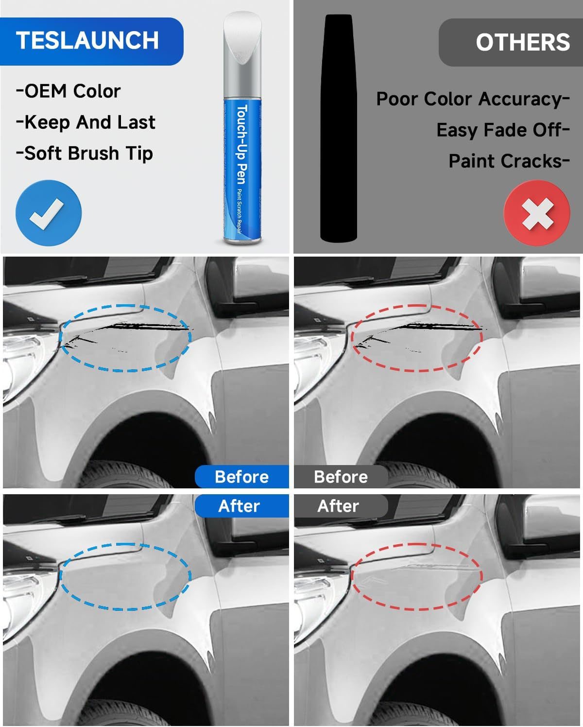 Touch up Paint Compatible with Holden Exact Match Touch up Paint Car Scratch Repair (Precision Grey（K21 ）) (Heron White(679F/J073)) image number 3