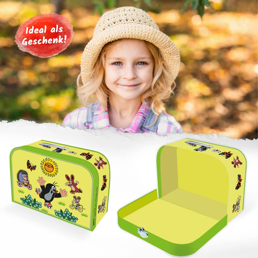 Tr&ouml;tsch the Little Mole Children'S Suitcase Small: Cardboard Suitcase Travel Suitcase Children'S Play Suitcase: Cardboard Case with Metal Handle, Small