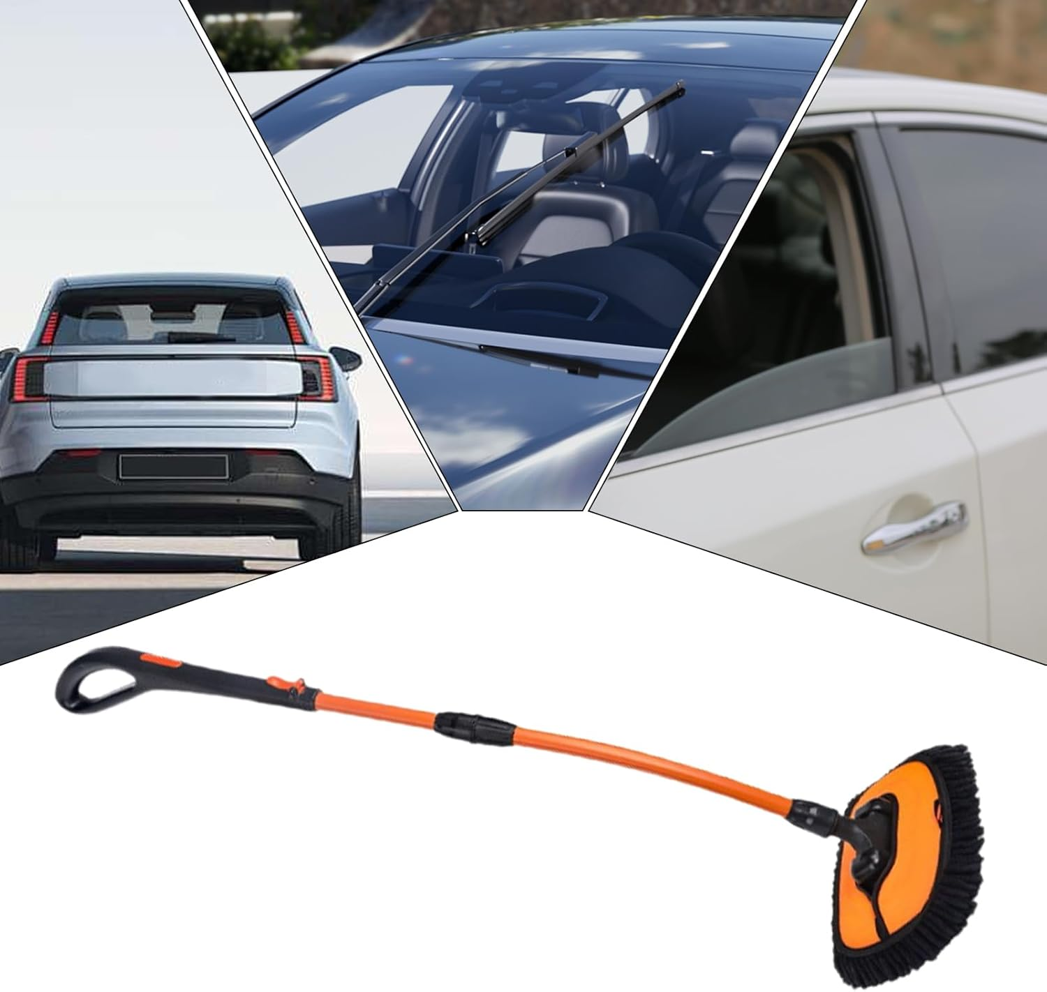 Furtryvl Car Wash Brush Mop, Car Cleaning Care Brush, Long Handle No Scratch Extendable Duster for Auto Automotive Dirt Truck Detailing Vehicle Dust Washing image number 3