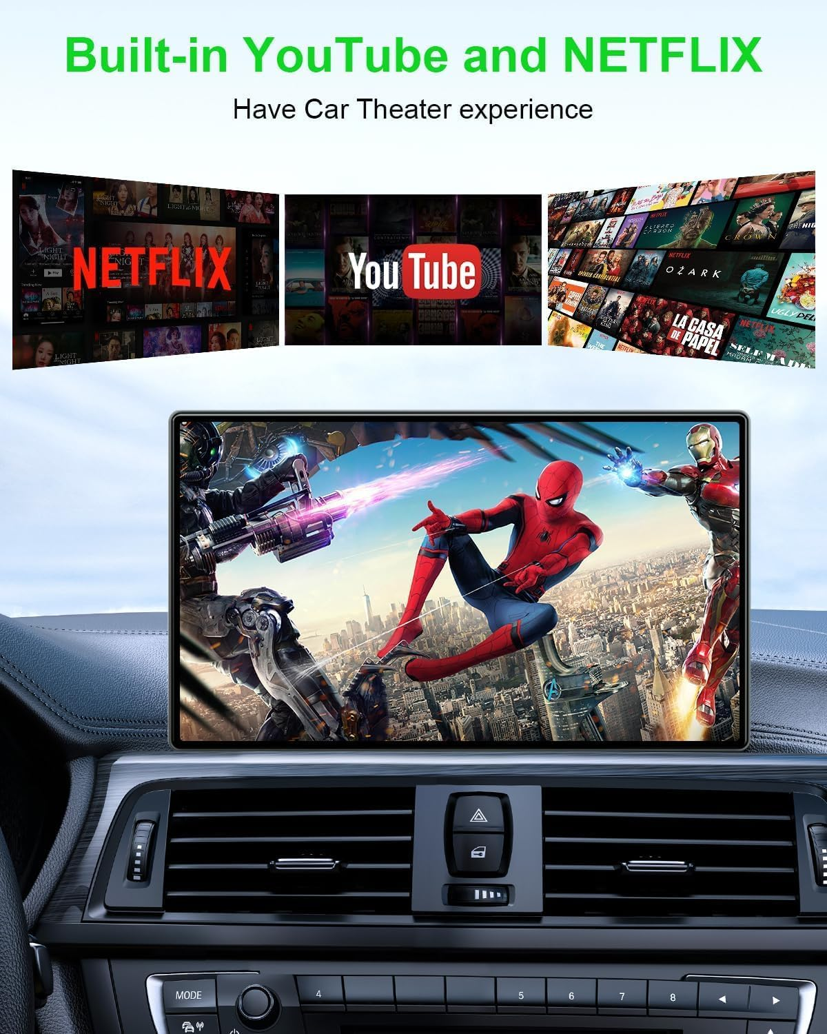 5 in 1 Wireless Carplay Adapter and Android Auto Adapter, 4+64GB AI Box Support Netflix/Youtube/Tf Card, Wireless Carplay Dongle for OEM Wired Carplay Cars, Iphone Ios10+ Android 11.0+ image number 4