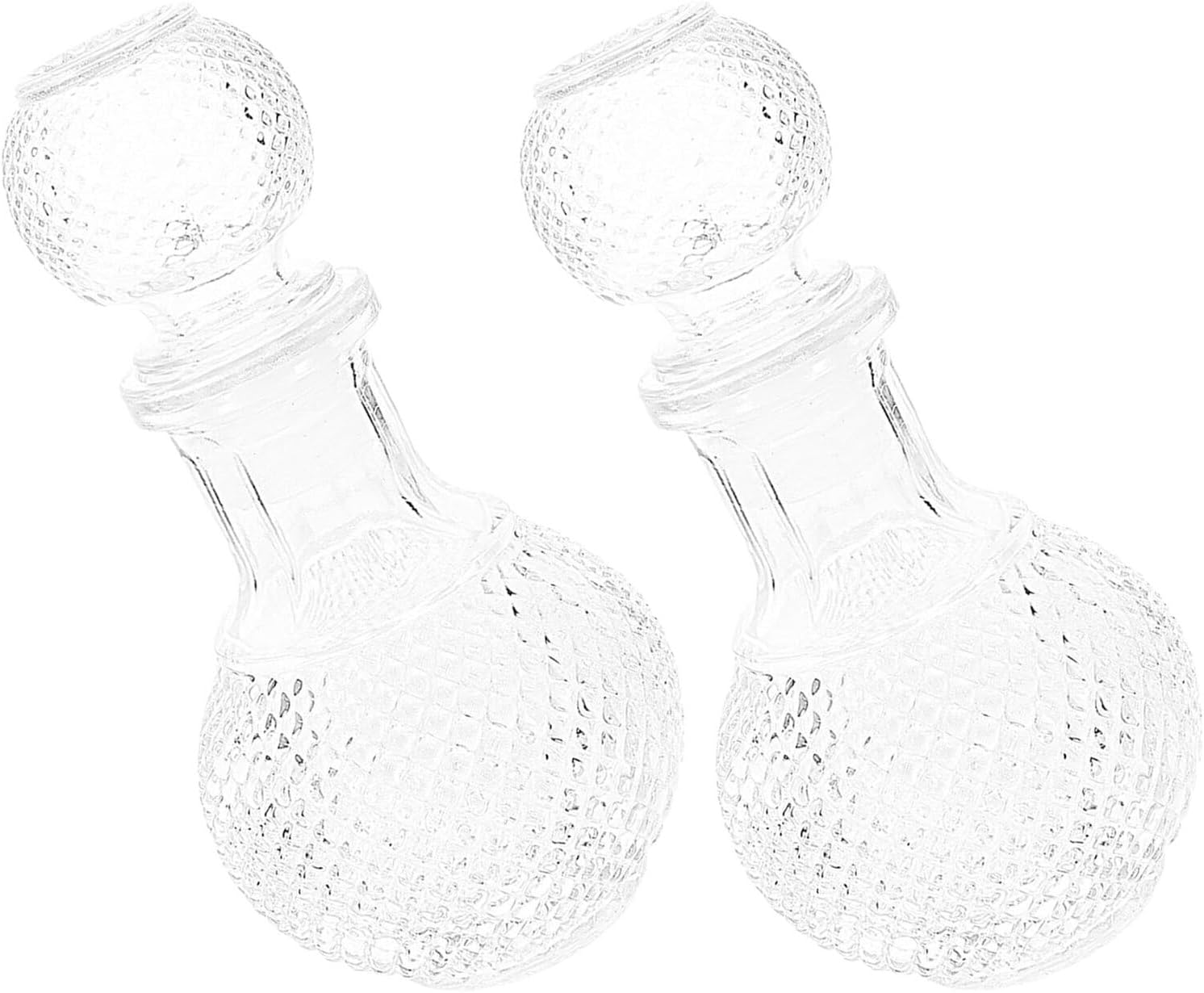 NAMOARLY 2Pcs 250Ml Thickened Glass Liquor Decanter Set Earth Design Whiskey and Wine Cocktail Packaging Bottles for Home Bar and Hotel Use image number 2