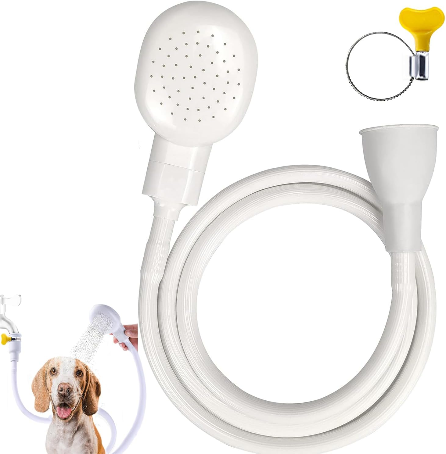 Mumoo Bear 1Pcs Sink Spray Rubber Hose Portable Faucet Sprayer Hand Held Shower Head Sprayer Tap Hose Attachment for the Bathroom and Kitchen for Bathing Baby Pets Washing Hair Rinsing Vegetables image number 6