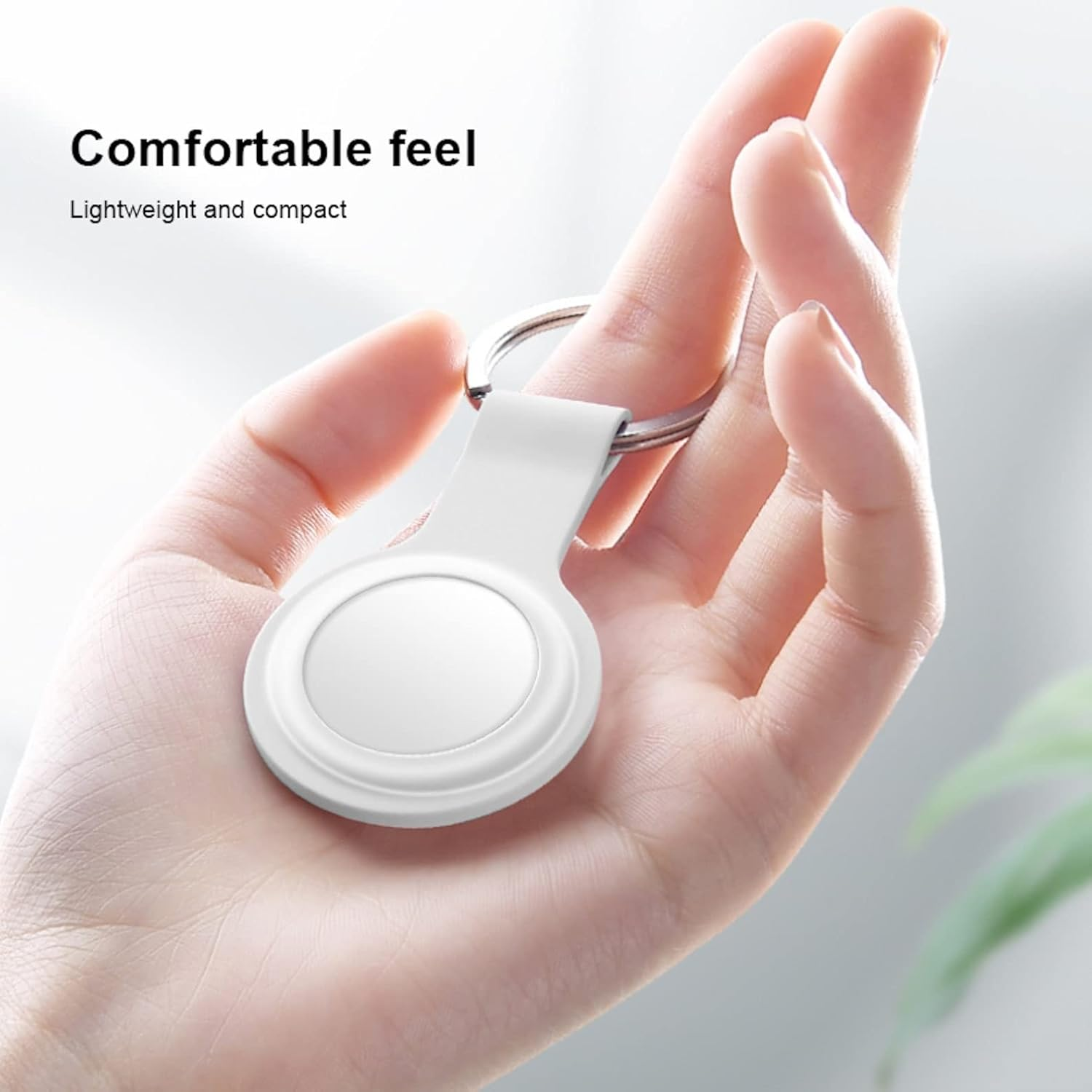 Silicone Keyring Case with Hook &ndash; Compatible with Apple Airtag GPS Tracker &ndash; Anti-Lost, Anti-Scratch, Shock Resistant &ndash; for Keys, Bags, Luggage, Pet Collar (Dark Green) image number 1