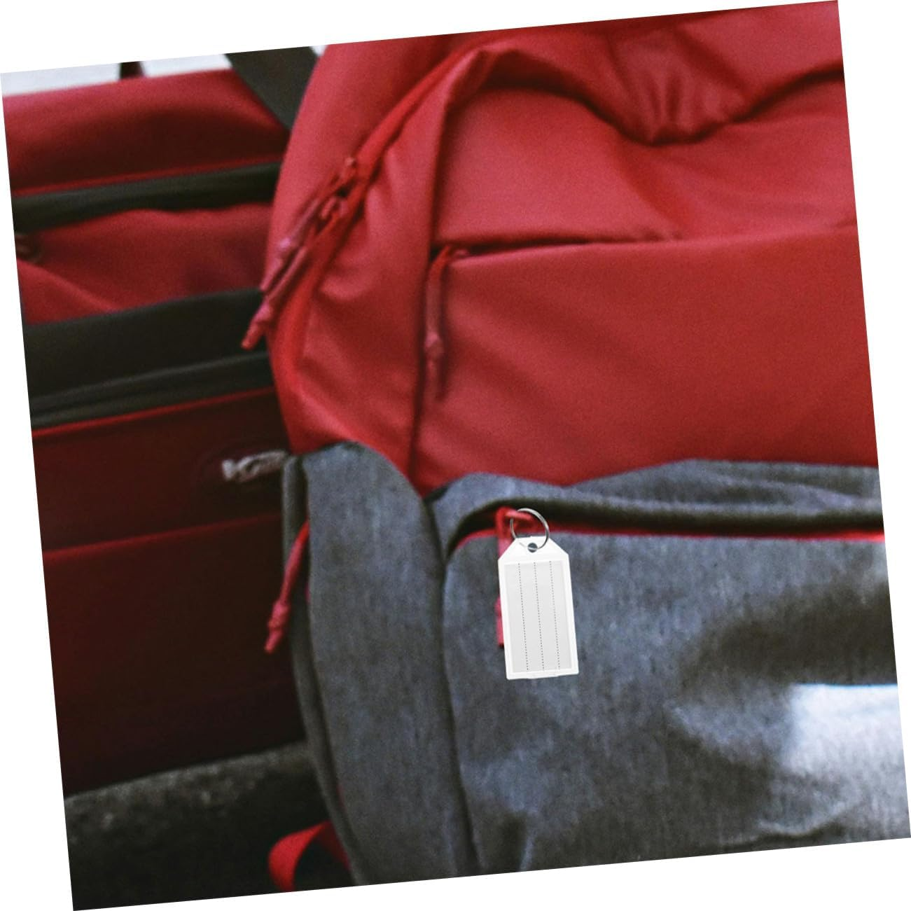 Gadpiparty 50Pcs Blank Luggage Tag Keychain Plastic Travel Baggage Check Key Tags for Suitcase Identification Suitcase Label image number 5