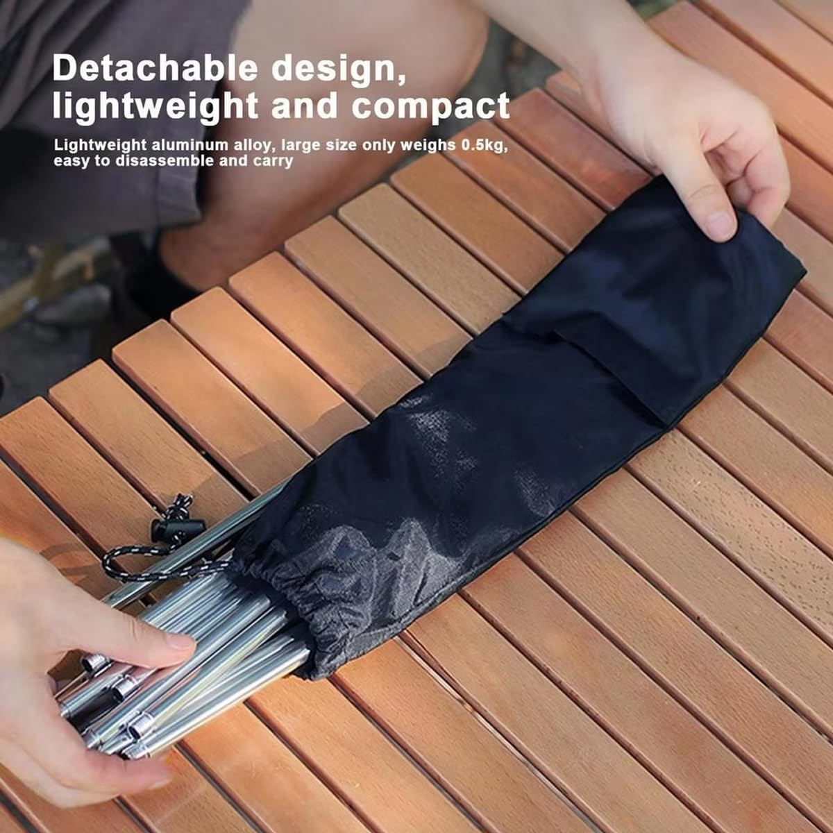 AIMALL Outdoor Camping Bonfire Tripod &ndash; Aluminum Alloy Hanging Pot Fire Bracket for Picnic and Cooking &ndash; Adjustable Height with Chain &ndash; Portable Camping Supplies image number 3