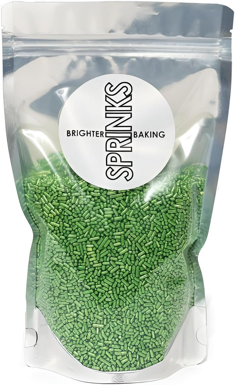 Sprinks Jimmies Sprinkles 1Mm - Edible Toppers for Cakes, Cupcakes, and Desserts | Baking Treats Decorations for Birthdays, Parties, and Special Occasions | 500G, Green