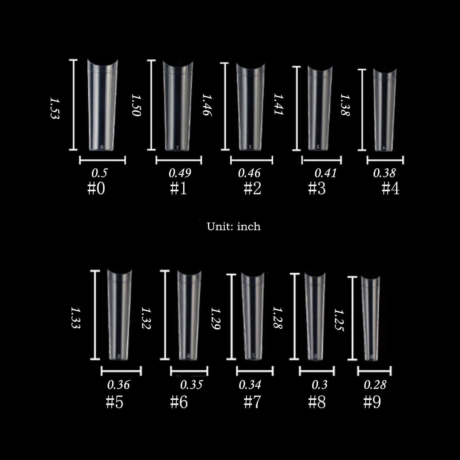 HWHUNO XL Tapered Square Nail Tips No C Curve,500Pcs Clear Medium Half Cover Long Coffin Acrylic Nails Tips Preshaped for Professional Manicure Salon and Home DIY image number 4