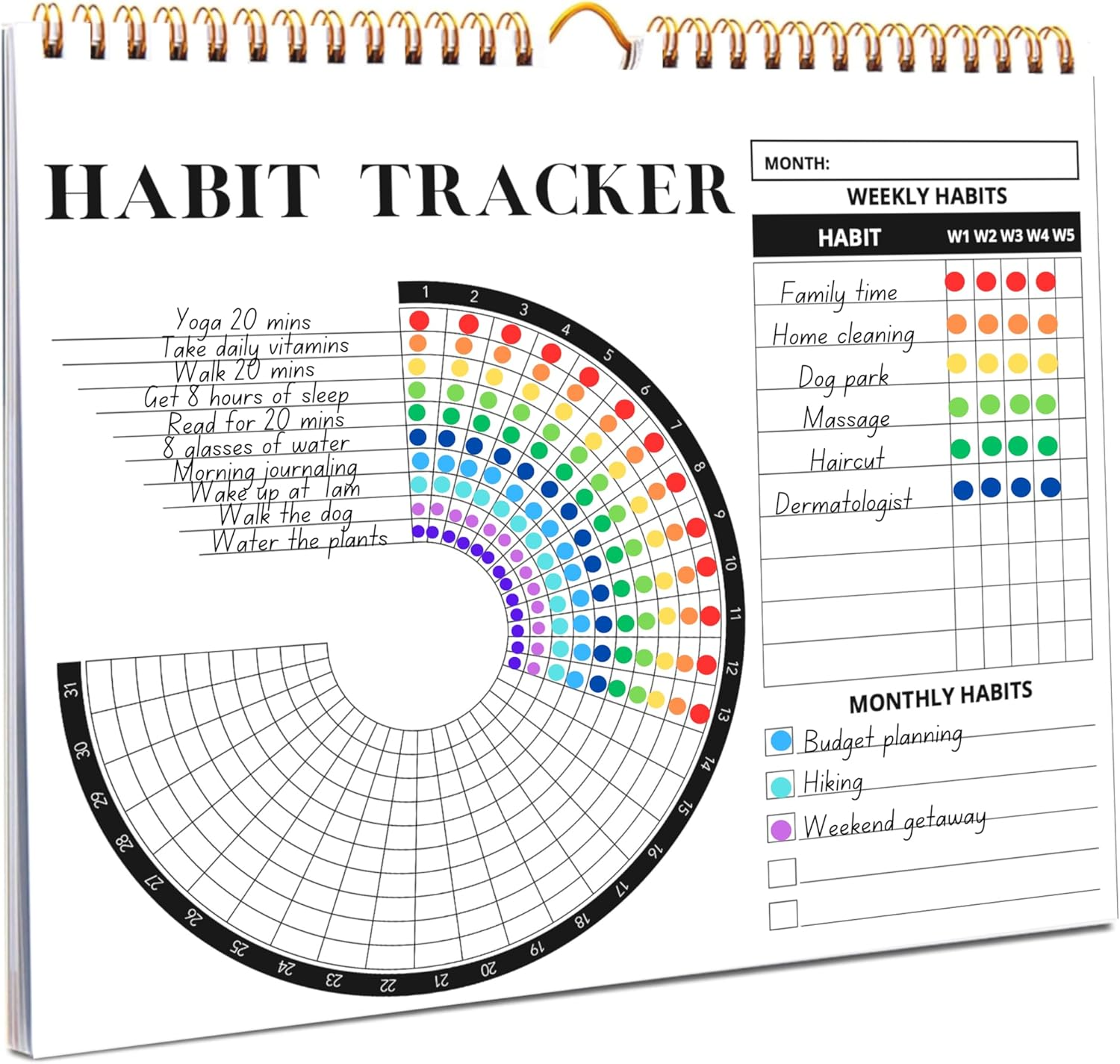 Lamare Habit Tracker Calendar - Inspirational Habit Journal with Spiral Binding - Daily Habit Tracker Journal and Goal Board - Motivational Goal Journal - Great Tool for Productivity and Workout image number 1