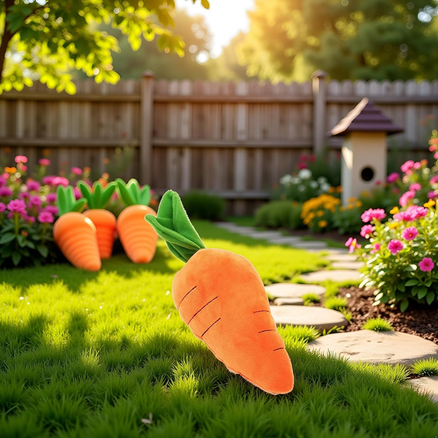 Best Pet Supplies Crinkle Dog Toy for Small, Medium, and Large Breeds, Cute Carrot with Soft Squeaker, Carrot Shape Pet Plush Toy with Sound, Bite-Resistant Soft Comfortable Dog Toys image number 3