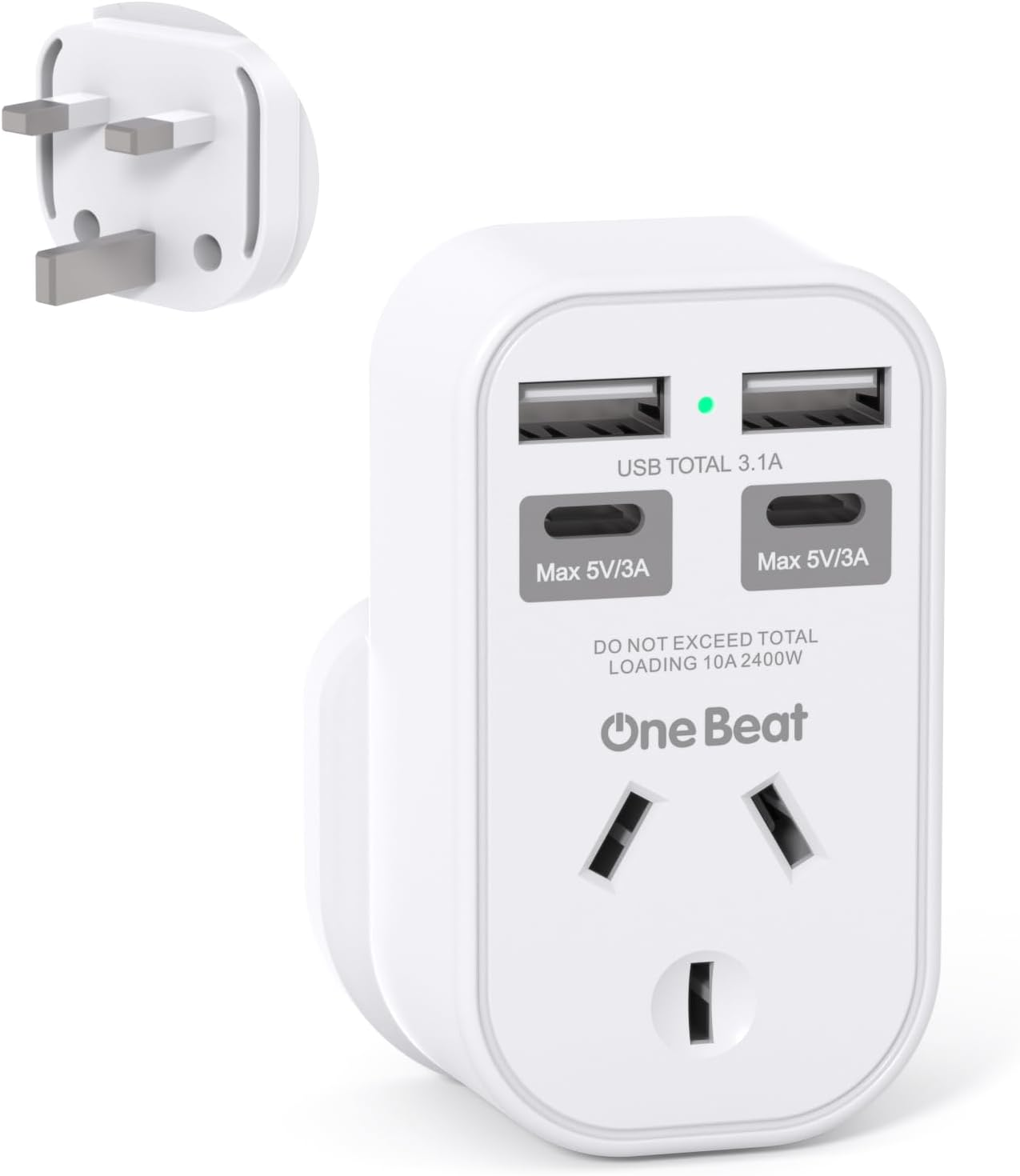 UK Travel Adapter, AU to UK Travel Plug Adapter with 2 USB C 2 USB a Charging Sation, Travel Power Plug for Ireland England Scotland Kenya London British Irish Hong Kong, Travel Accessories(Type G) image number 3
