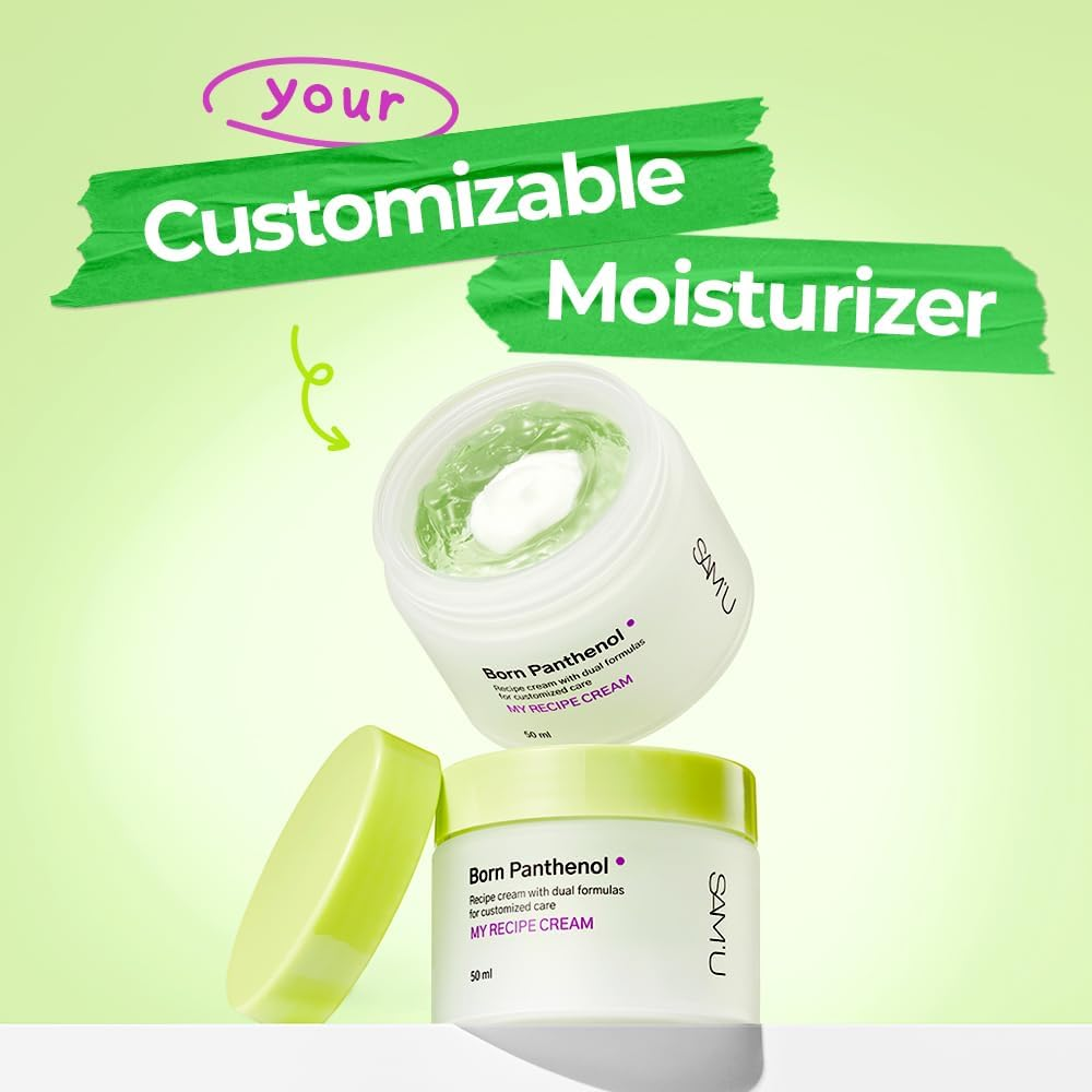 SAM&rsquo;U Born Panthenol My Recipe Cream Korean Moisturizer with Hyaluronic Acid & Ceramide for Custom Hydration &ndash; Duo Face Gel & Cream Texture &ndash; Korean Skin Care for All Skin Types (50Ml / 1.69 Fl Oz) image number 2