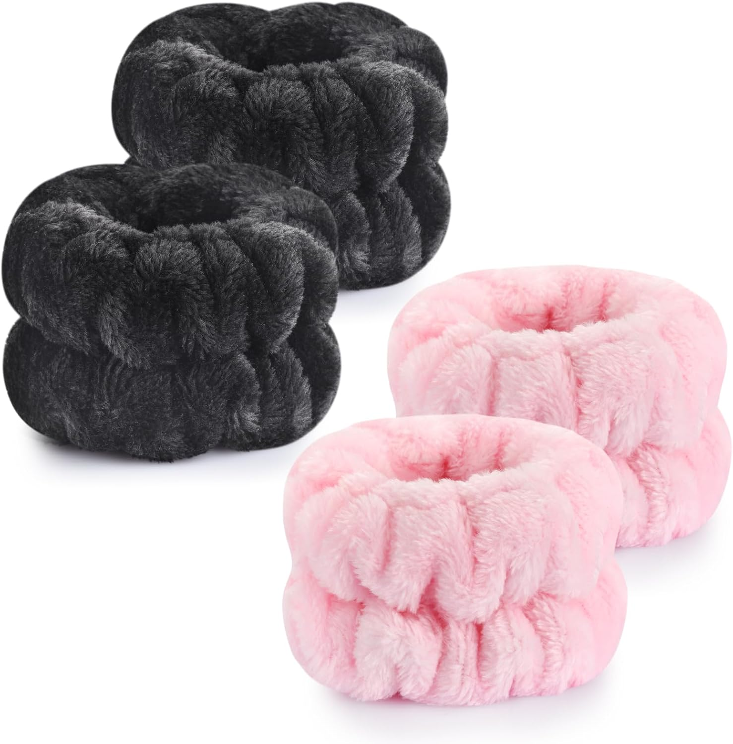 2 Pcs Wrist Towels - Microfiber Spa Wristbands for Women & Children (White)