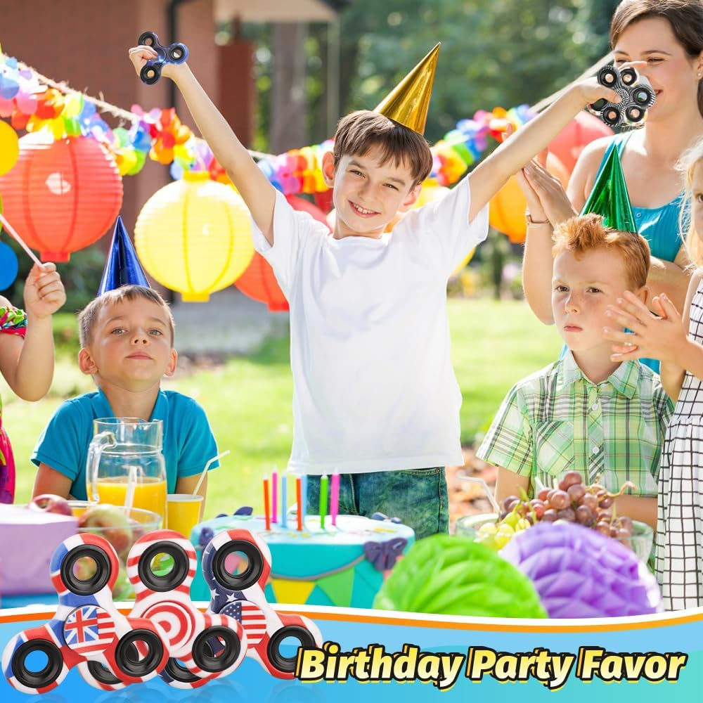 12PCS Fidget Spinner Toy Pack for Kids Adults, Metal Tri-Spinner Fidget Toy Set, Sturdy Hand Spinner for Stress Relief, Christmas Halloween Party Supplies Goodie Bag Stuffers Classroom Prizes image number 5