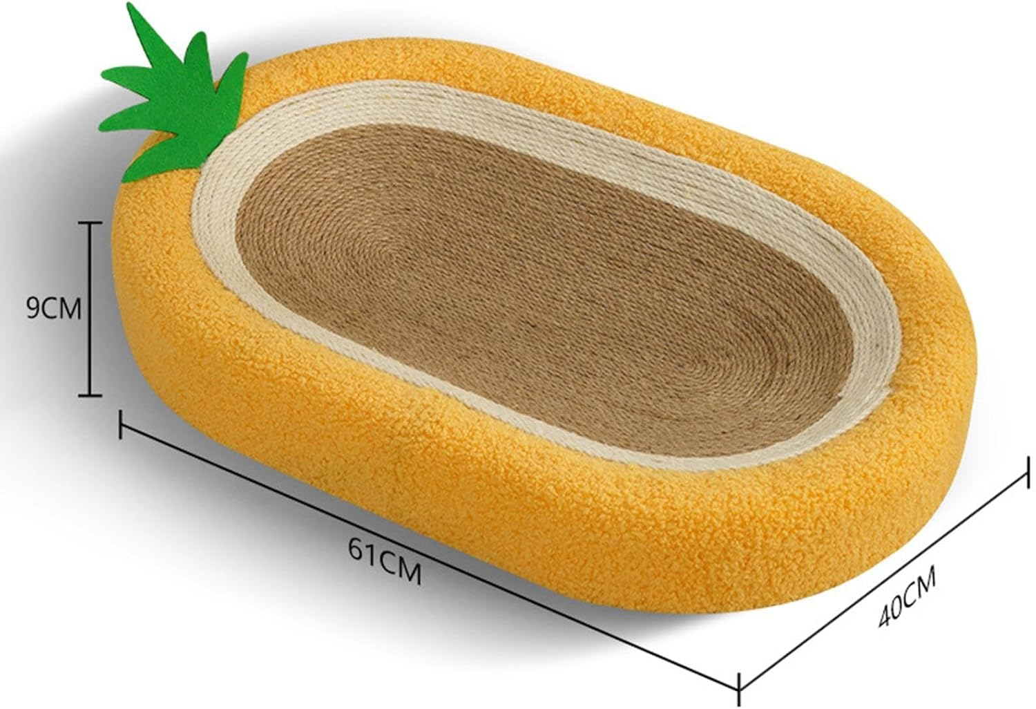 STARTIST Cat Scratcher Bed Mat Oval Curved Design Nonslip Bottom Durable Sisal Scratcher Lounge for Kitten Training Toy Indoor Cats Pet Cat Supplies image number 3