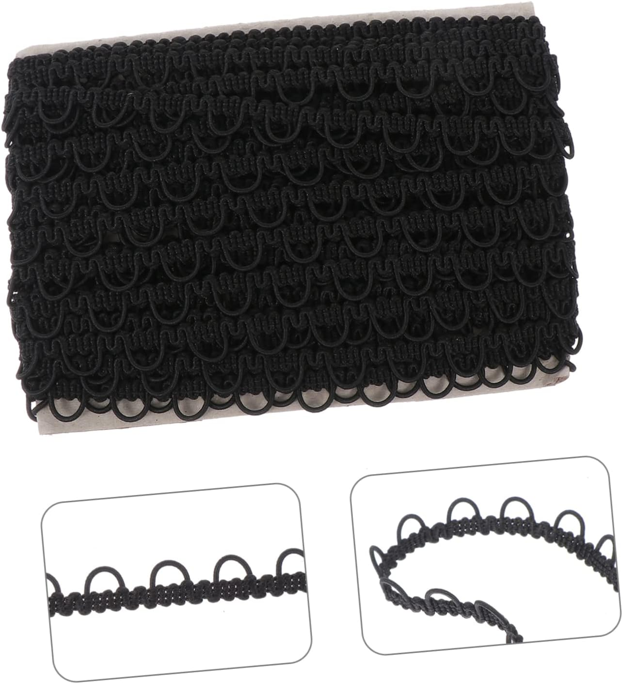 AUTSUPPL 1Pc Wave Lace Trim for Wedding Dress Handmade Decorative Elastic Button Loop Trim Clothing Accessories for Bridal and Craft Projects image number 5