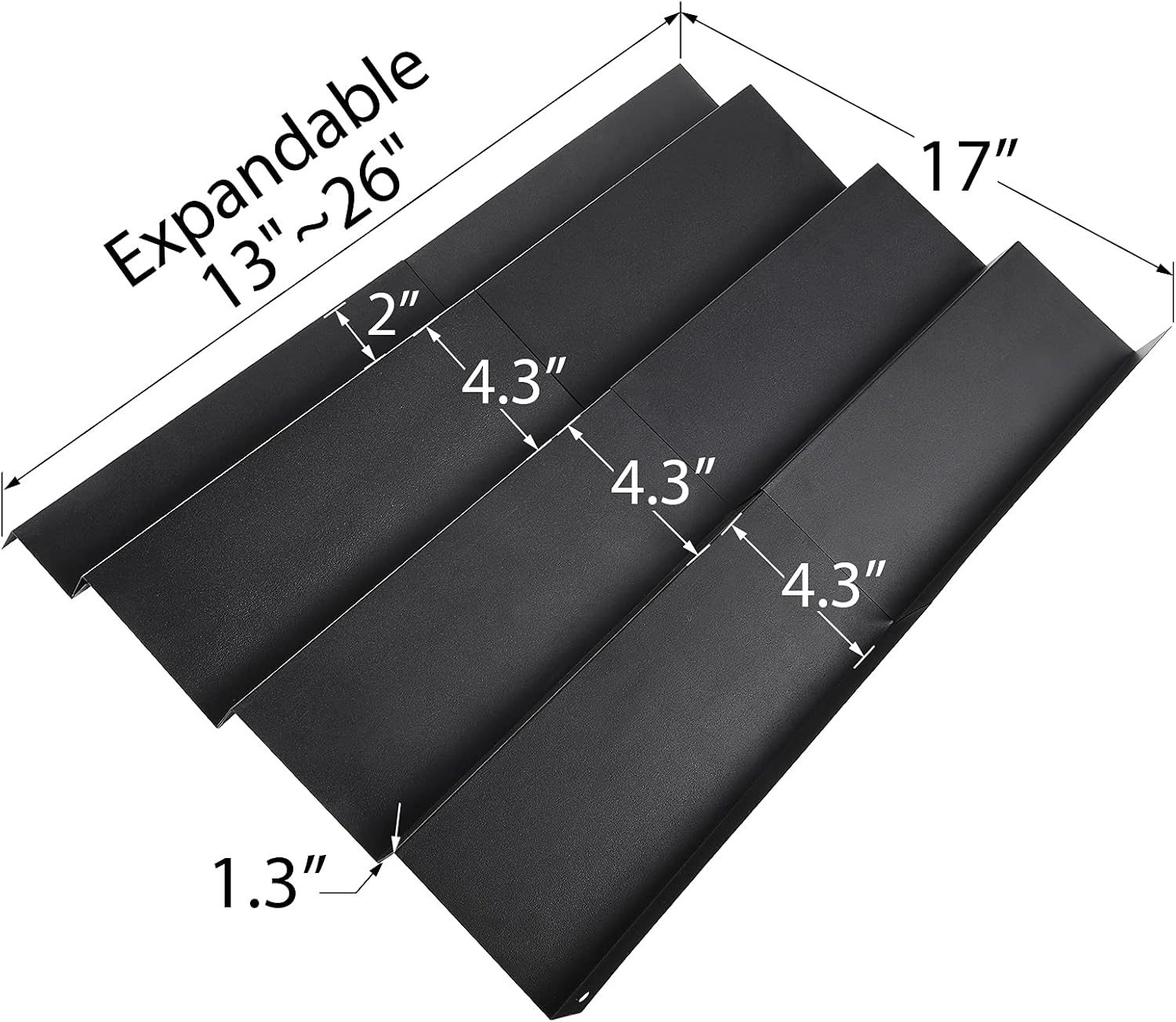DEWVIE Spice Drawer Organizer, 4 Tier Stainless Steel Spice Rack Organizer Expandable from 13" to 26" for Cabinet Kitchen Seasoning Jars Drawers Insert (Jars Not Included)