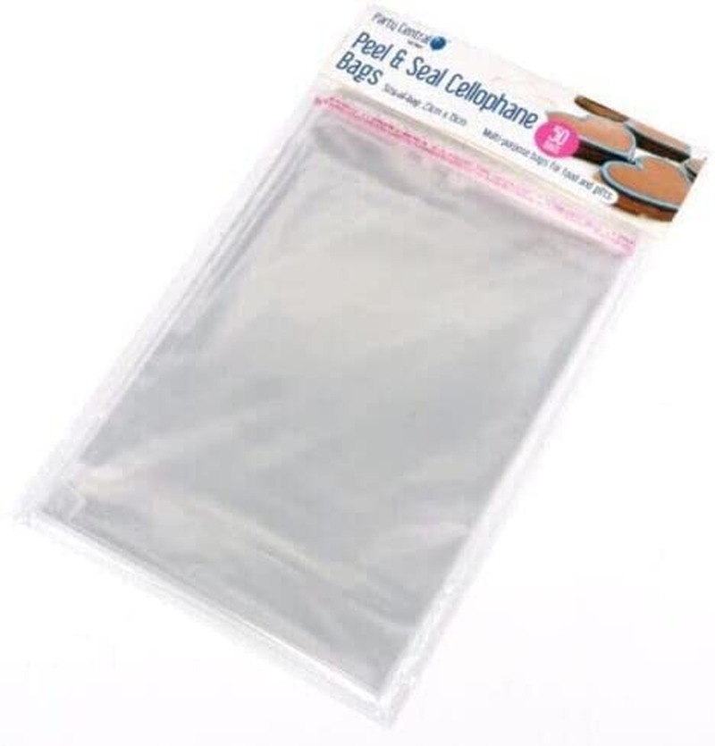 Party Central Premium Peel & Seal Cellophane Bags, 23 Cm X 15 Cm Size, (Pack of 50) image number 1