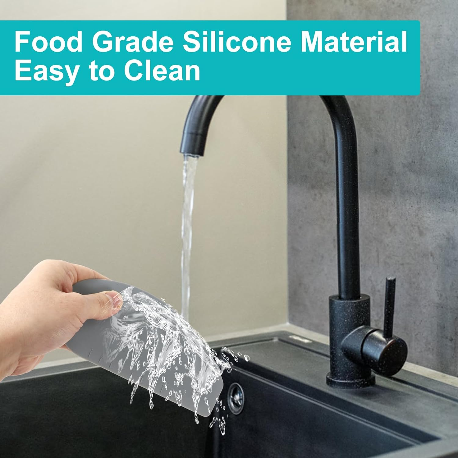 2Pcs Silicone Dough Scrapers, 6.77X3.03" Dough Bowl Scrapers Multifunctional Silicone Pastry Scraper Kitchen Bowl Scraper Gadget for Baking Cake Bread Pizza (Gray + Green) image number 3