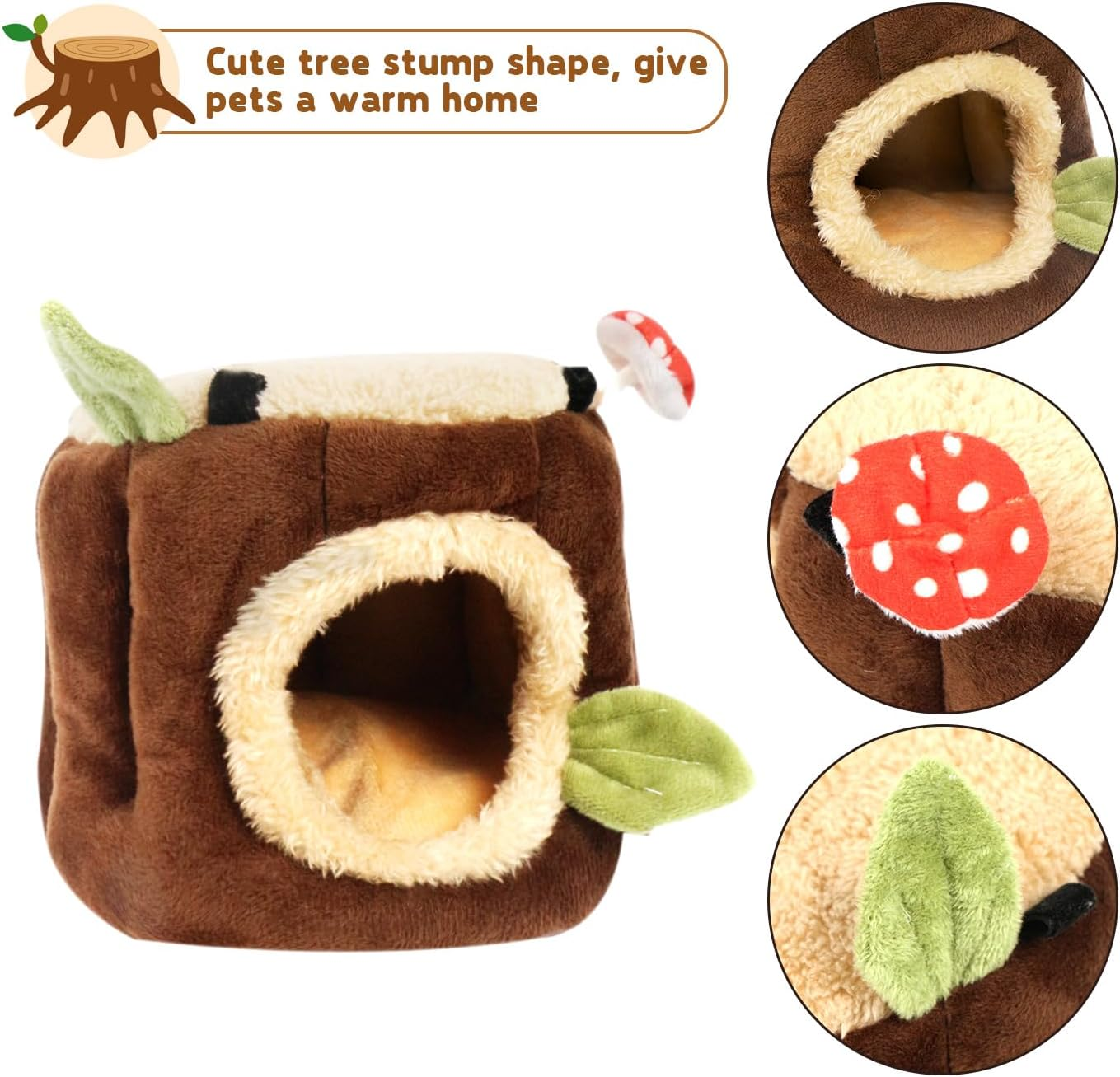 Guinea Pig Cave Hammock Small Animal Beds Hide Winter Warm Cuddly Bag Hamster Cave Beds, Pet Cage Bed Accessories for Rodents Dwarf Rabbits Ferrets Rats Hedgehog Chinchilla image number 1