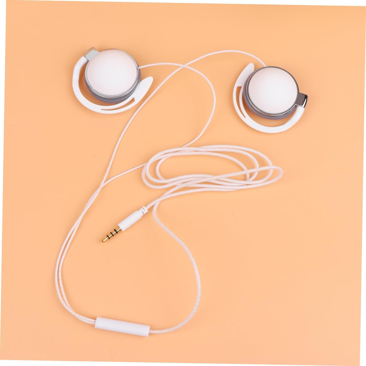 KOMBIUDA Wired Sports Earphone with Microphone White Lightweight over Ear Headset for Sweat Resistant Daily Use Noise Reduction Technology Comfortable Long Term Wear Compatible With image number 6