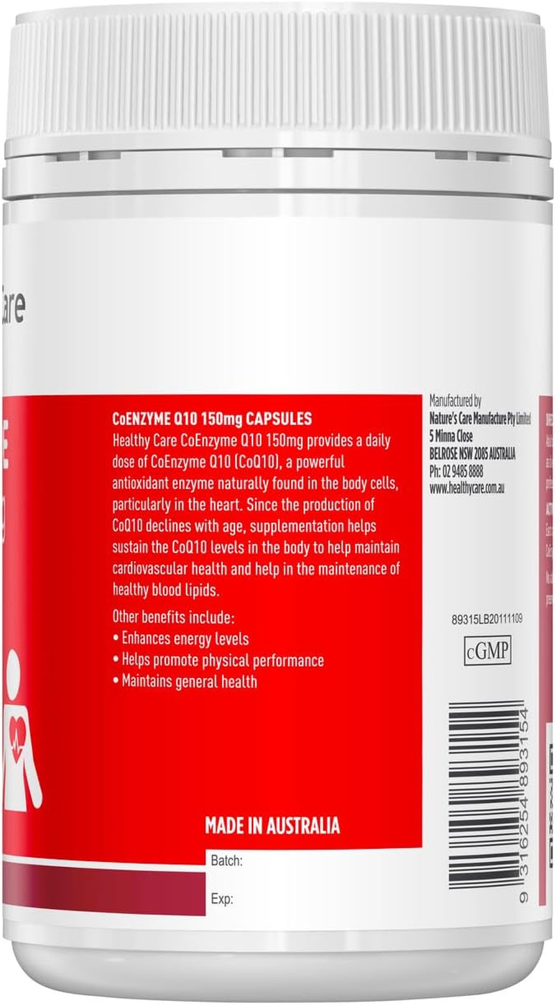 Healthy Care Coenzyme Q10 150Mg - 100 Capsules, Red | Supports Heart Health image number 1