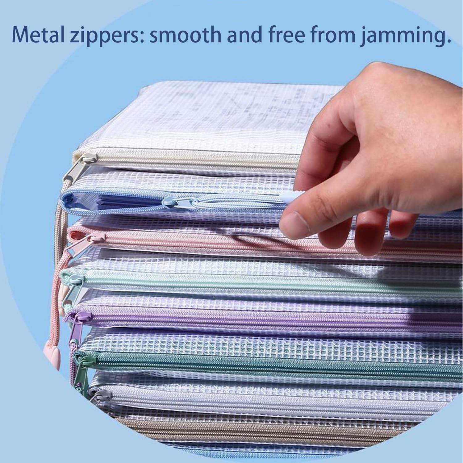 10PCS Mesh Zipper Pouch, 5PCS A4+5PCS A5 Mesh Bags, Waterproof Plastic Document Pouch, Zip File Folders, Document Storage Bag Organization for Travel School Office Supplies.