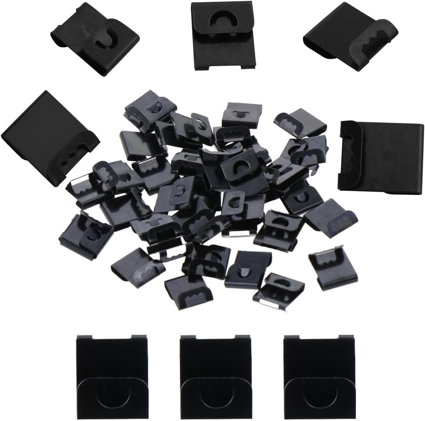 200Pcs Photo Frames Hanger Hooks, S-Shaped Black Metal Picture Hanging Clips, Sturdy Back Plate Serrated Clips Hook, Sawtooth Hanger for Home Office Wall Mount Album Artwork Painting Frames image number 4