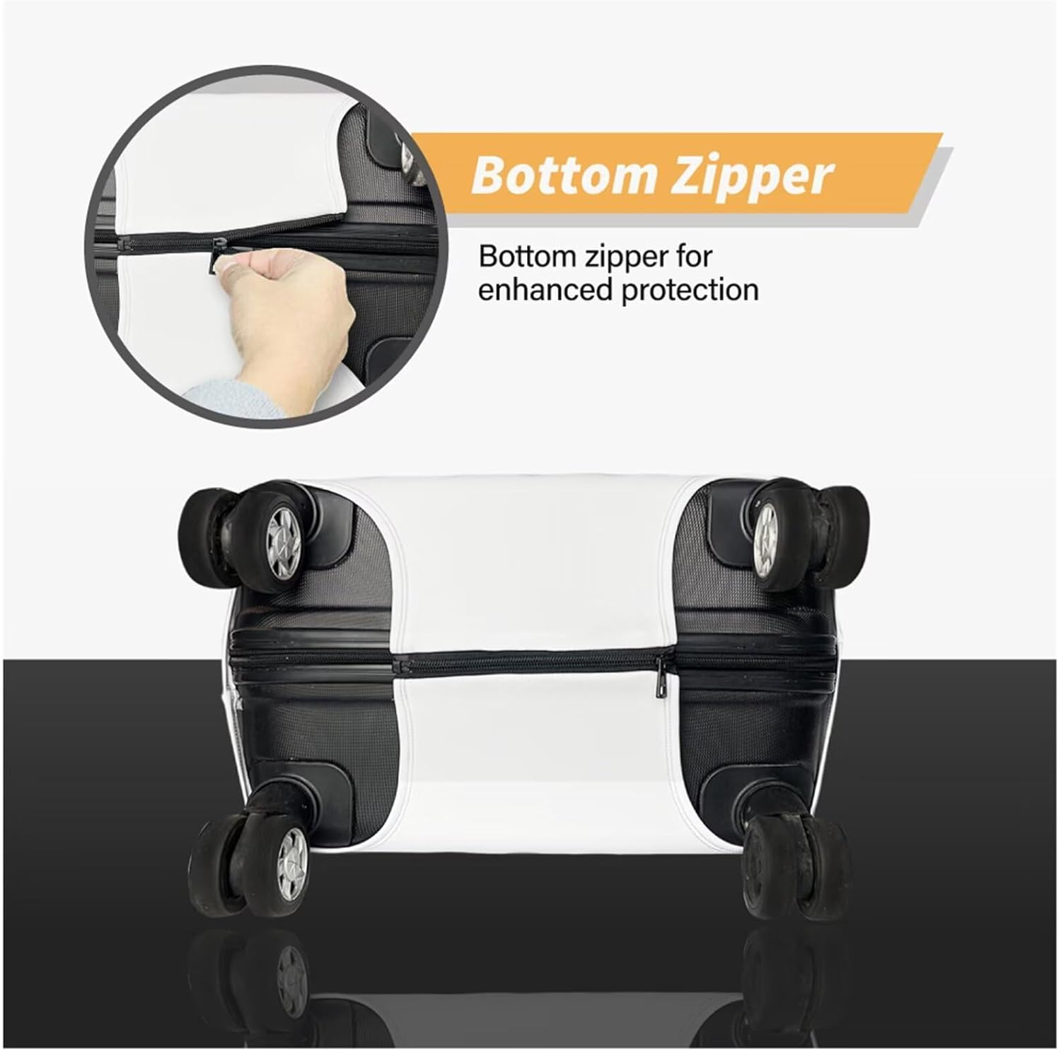 FOR U DESIGNS Luggage Cover Large Elastic Suitcase Cover Protector American Flag Wolf Print Luggage Case Cover Fit 18-21 Inch Travel Luggage Cover, American Flag Wolf, S(18"-21"Cover) image number 3