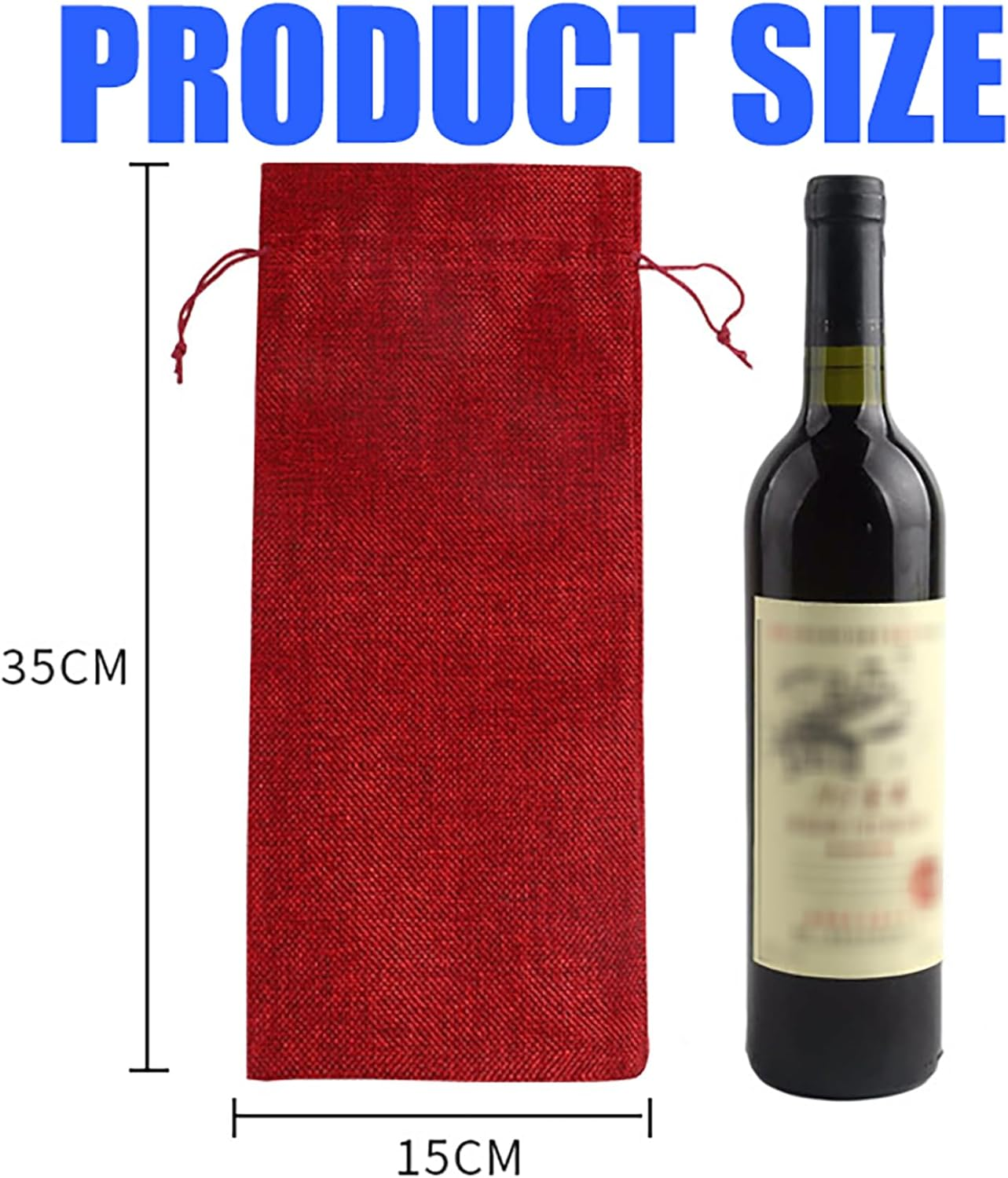 Tunghey Premium Burlap Wine Bags and 24Pcs Gift Tags, 12Color Reusable Wine Gift Bags with Drawstrings, Wine Bottle Bags, Wine Bags for Wedding, Birthday, Blind Tastings, Christmas, Travel,Party (24Pack) - 24Pack image number 3
