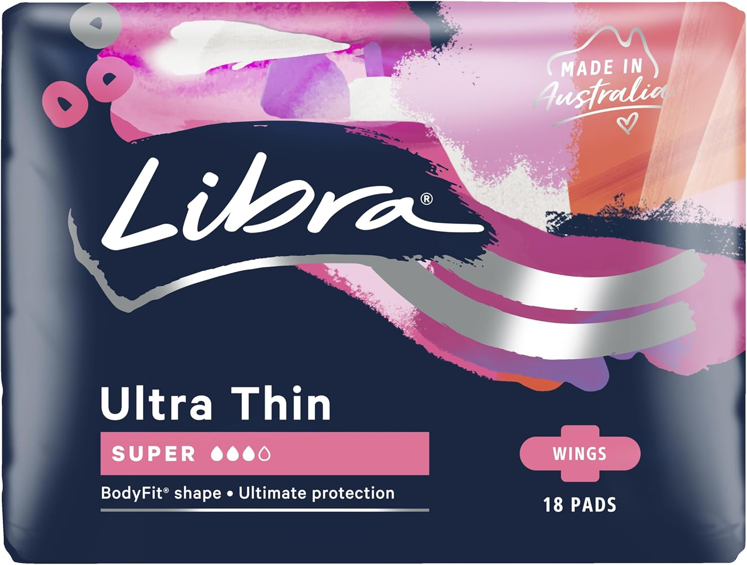 Libra Ultra Thin Pad Super with Wings, Pack of 18 image number 1