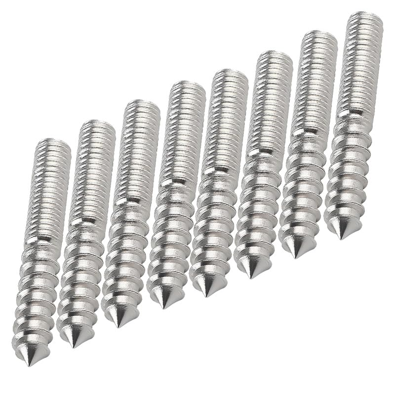8Pcs M8X100Mm Double-Ended Threaded Bolts - Stainless Steel Dual Head Screws for Furniture Assembly, Wood Joinery & DIY Fixings image number 3