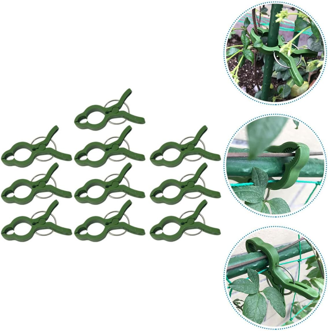 GAROZATION 20Pcs Green Plant Fixing Clips Gardening Art Clips for Securely Supporting Garden Plants Easy Installation High Flexibility Anti-Aging Design for Vines and Flowers image number 5
