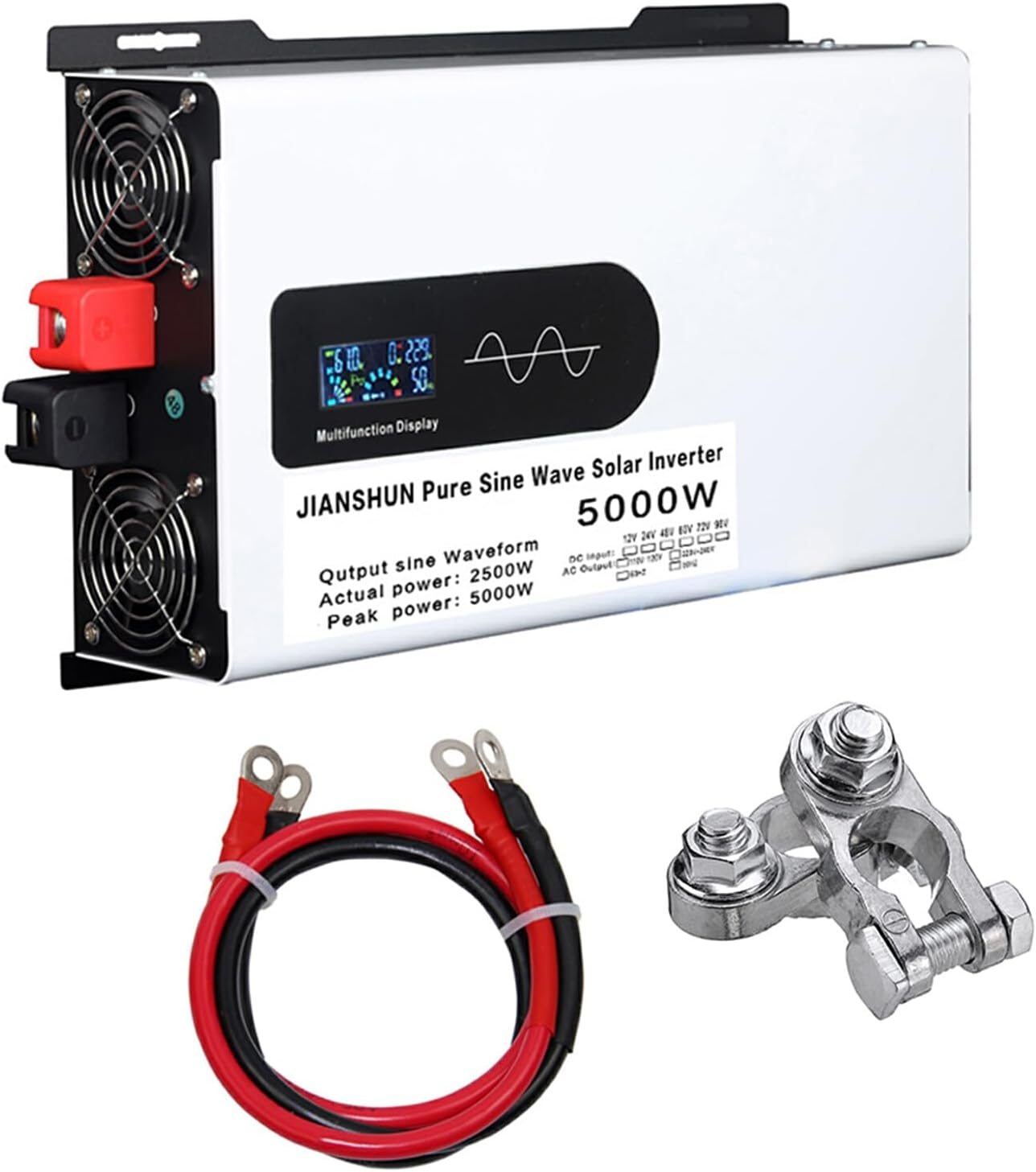 Metal Car Pure Sine Wave Inverter 5000W Max Pure Sine Wave Inverter Converter 5000 Watts Power Inverter Peak Convenient, 24V to 220V image number 5