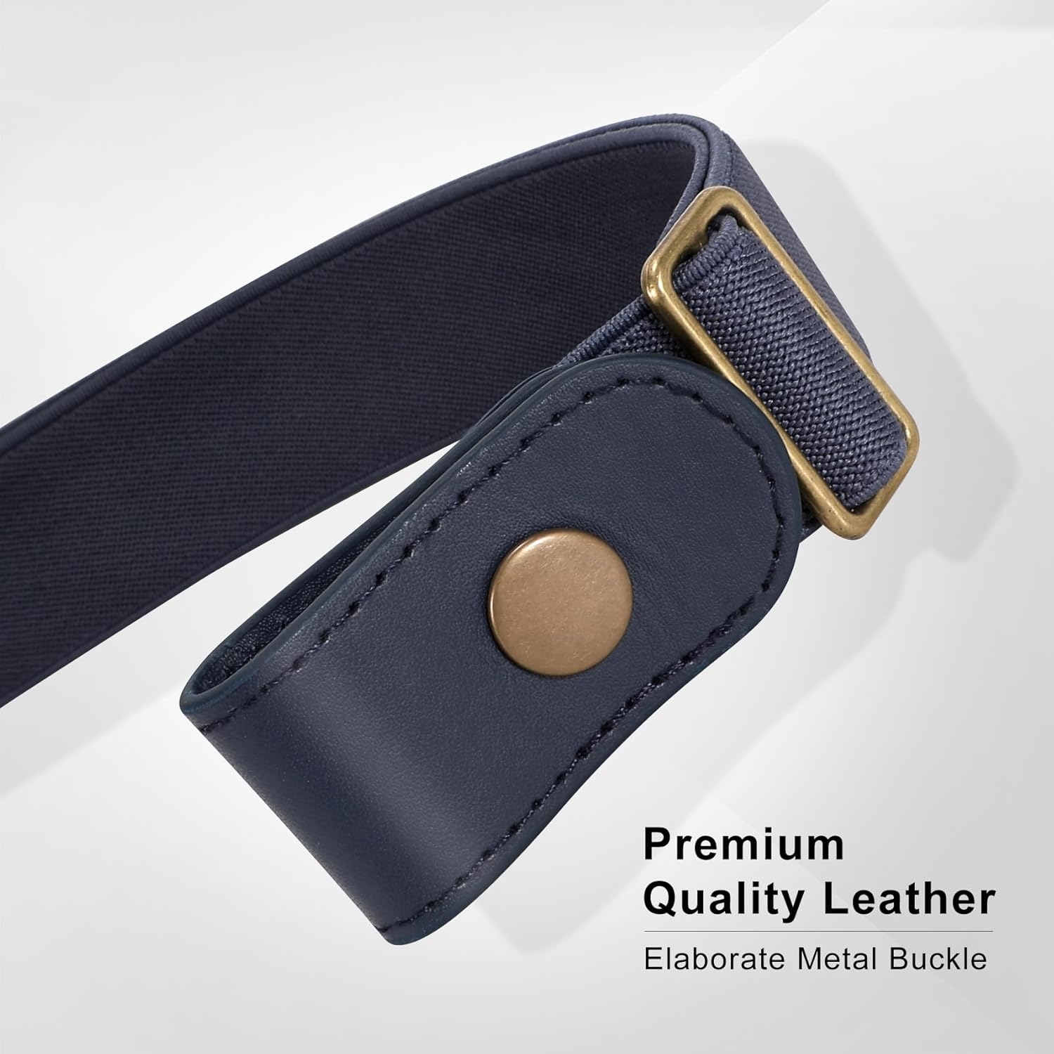 No Buckle Invisible Elastic Belt for Men/Women, SANSTHS Women Jeans Belt Free Buckle image number 3