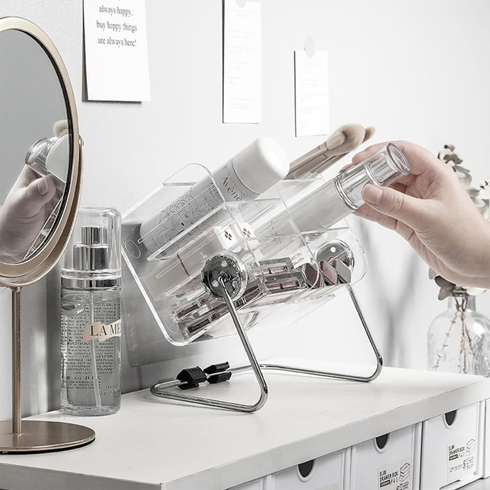 Remote Control Holder Remote Control Holder,Large Capacity Spinning Cosmetics Organizer,Acrylic Pen Holder for Desk Cute Office Supplies,Desktop Storage Dresser Organiser Remote Control Organiser image number 5