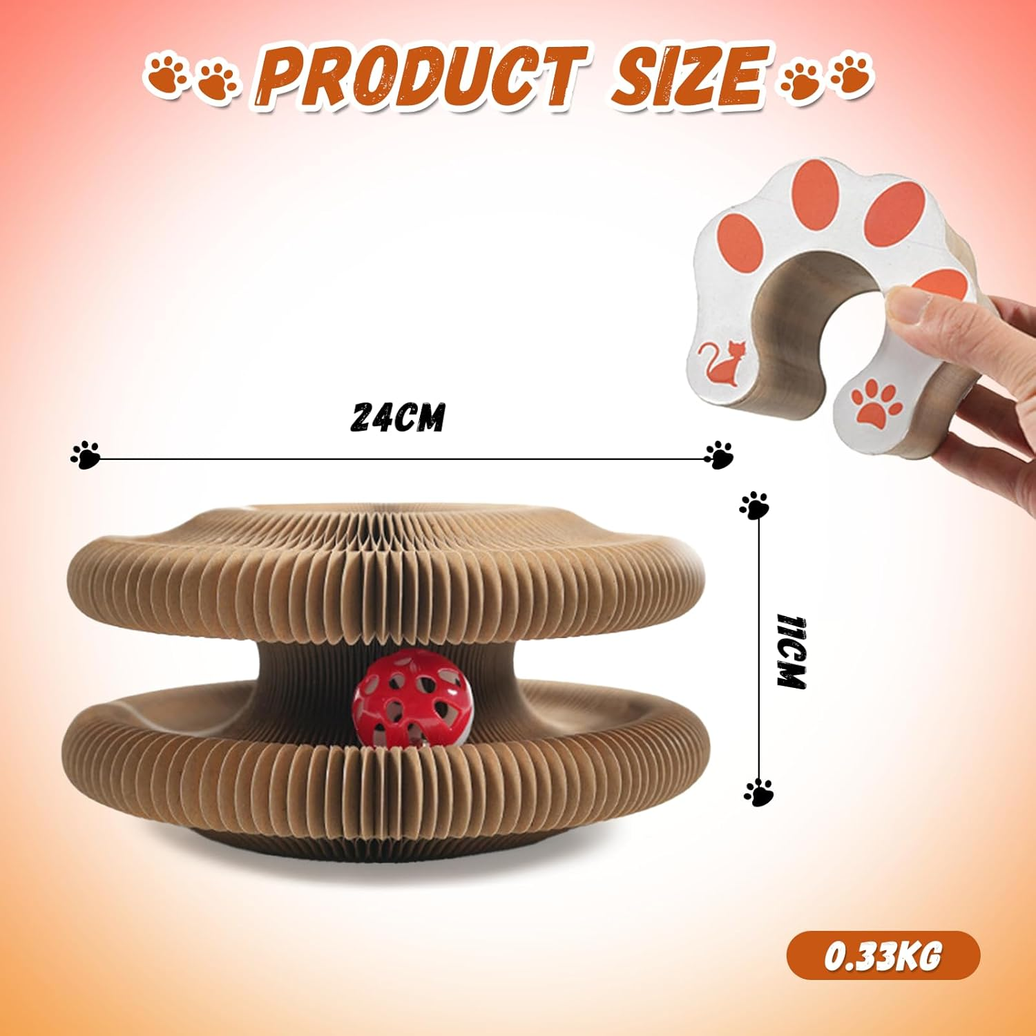 Magic Organ Scratch Board,Foldable Accordion Toy,Interactive Scratching Pad with Endless Shapes,Cardboard Scratch Pad for Indoor Cats,Eco Friendly Cat Toy,Cardboard Cat Scratchers for Indoor Cats image number 4