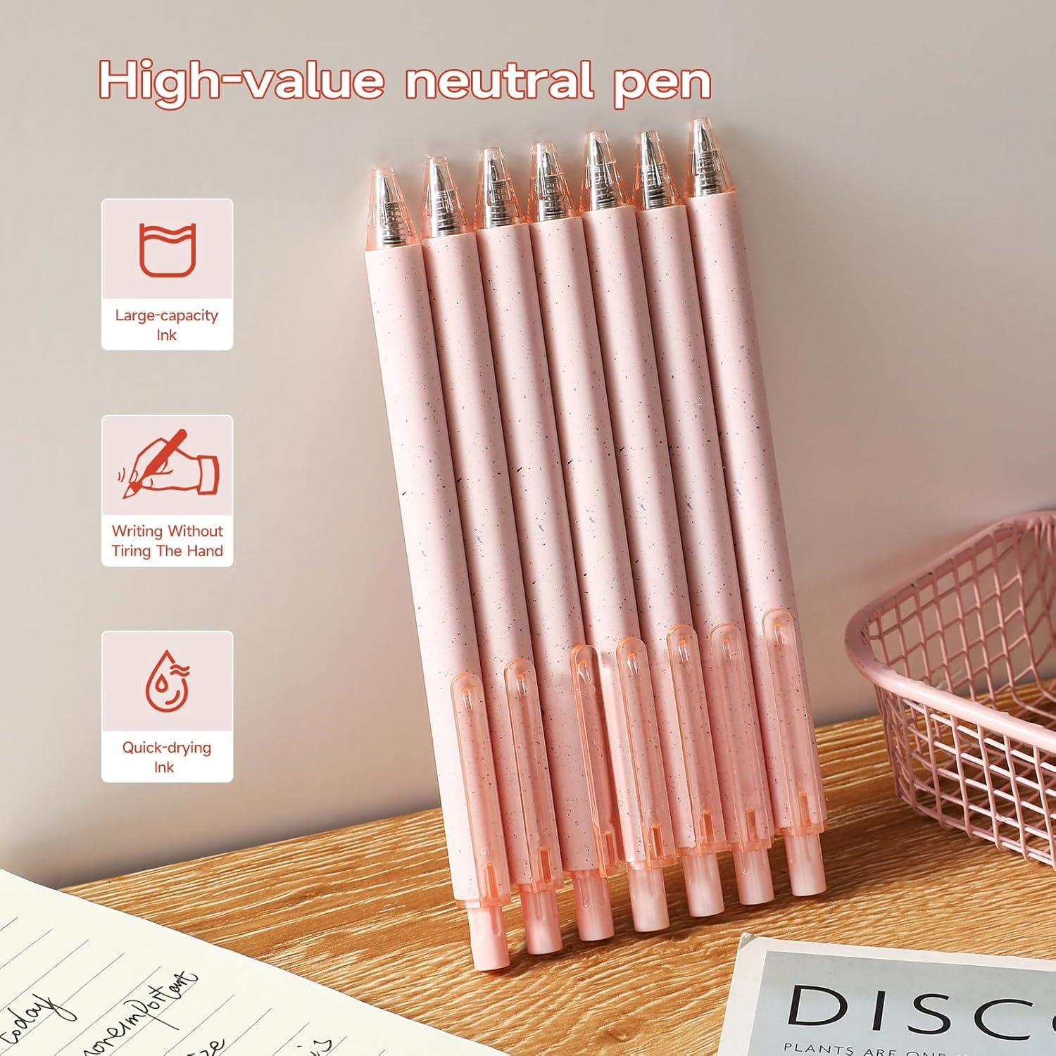 RIANCY Premium Pink Gel Pens - Smooth Writing, Quick Dry, Set of 12 - Ideal for Journaling, Note-Taking, Art Supplies - 10 Pcs Retro Color-Black Ink image number 7