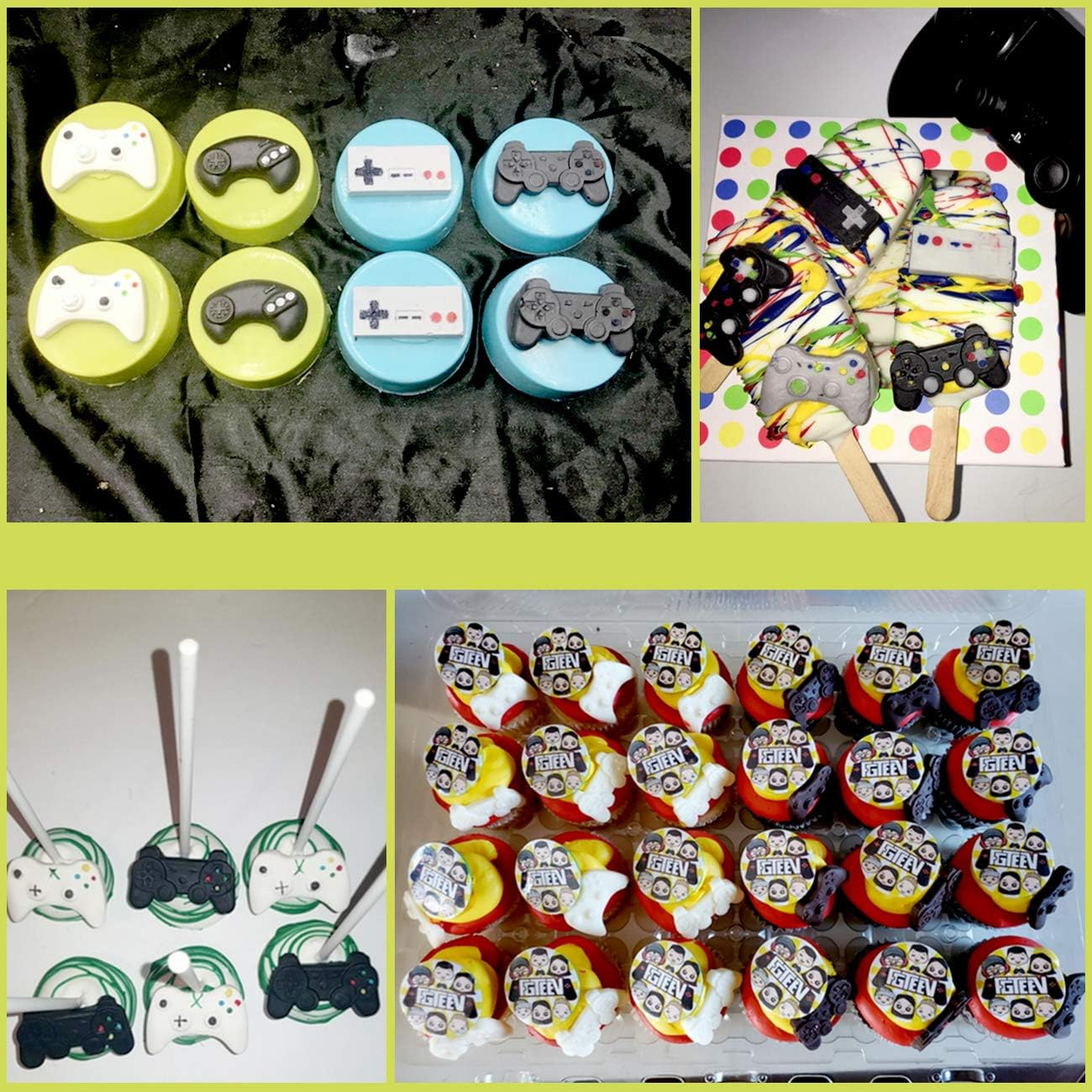 SAKOLLA Game Controller Silicone Molds, 16 Cavity Video Game Controller Molds for Chocolate, Candy, Cake Decoration, Cake Pops, Resin image number 1