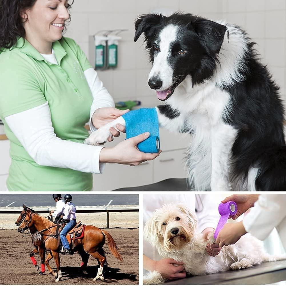 10PCS Self Adhesive Bandage Wrap, 5 Yards Assorted Colors Bandage Tape, Non-Woven Stretch Cohesive Bandage Wrap for Pets, Athletic, Sports, Wrist (10CM)