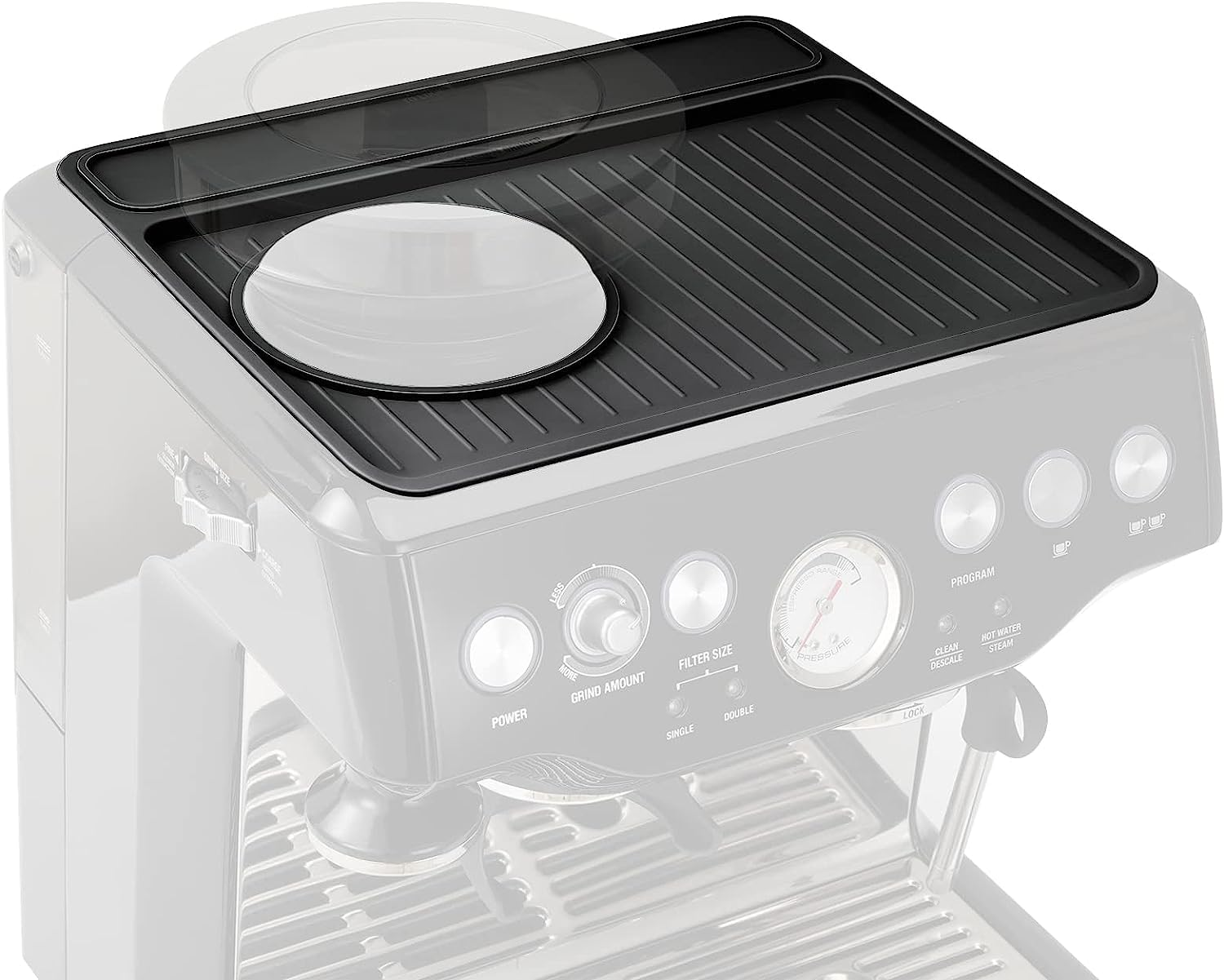 Silicone Coffee Machine Pad, Food-Grade Coffee Top Cover Mat Compatible with Breville 870/880 Coffee Machine, Waterproof Heat Resistant Non-Slip Silica Gel Pad Coffee Maker Accessory (Black)