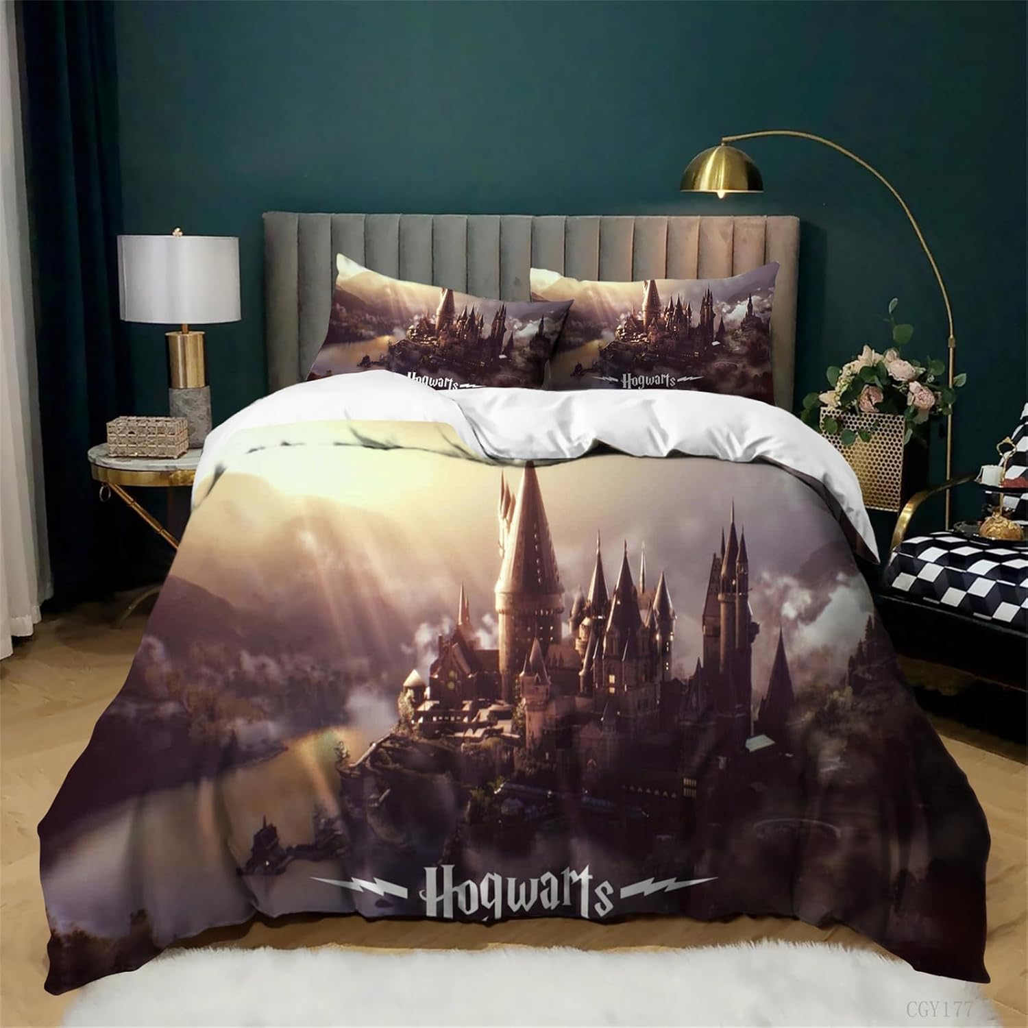 Harry Potter Duvet Cover Set Soft Comfortable Bedding Set 3 Pieces Lightweight Quilt Cover with Zipper Closure Bedroom Decor image number 1